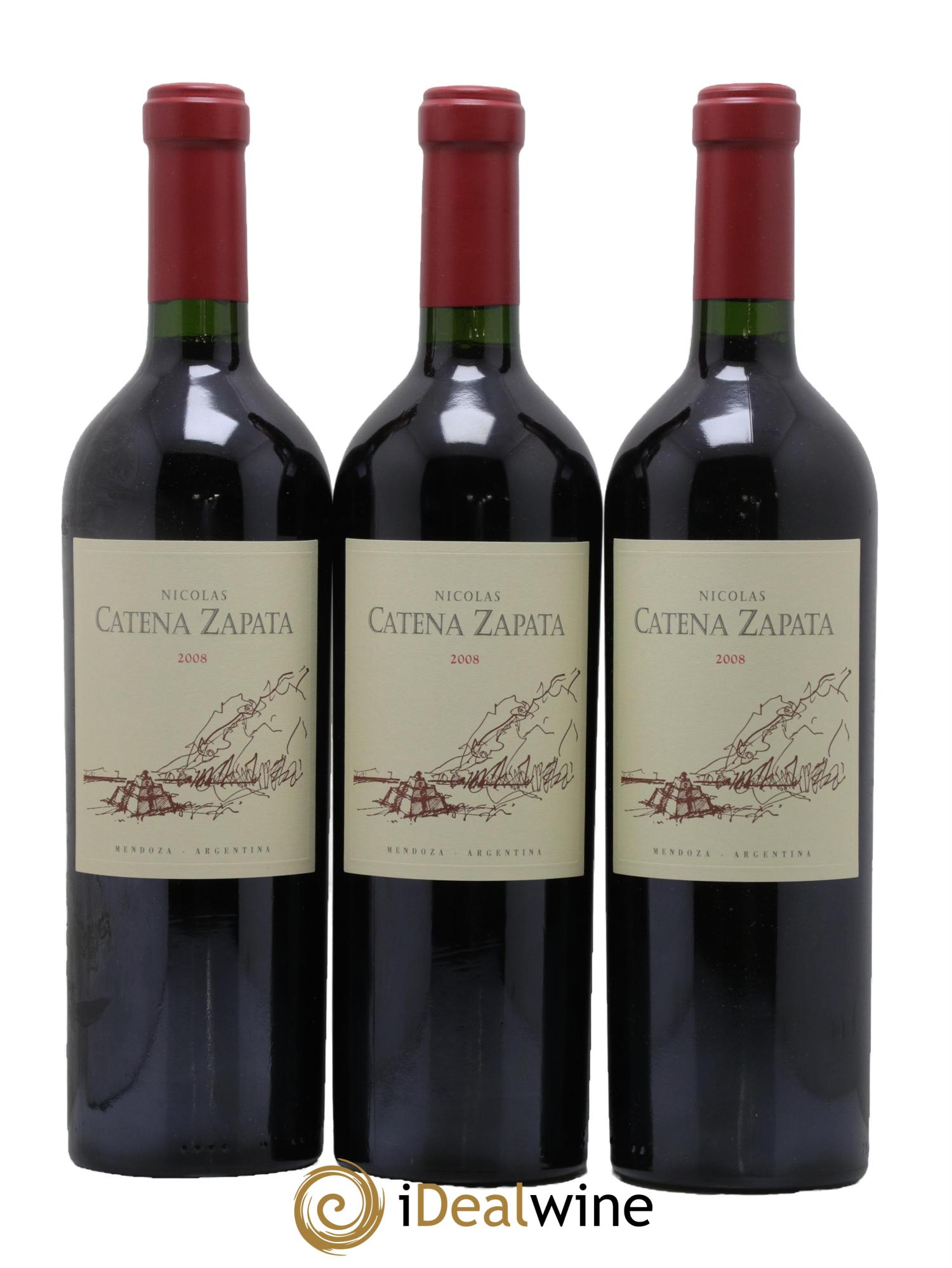 Mendoza Catena Zapata Nicolas 2008 - Lot de 3 bouteilles - 0