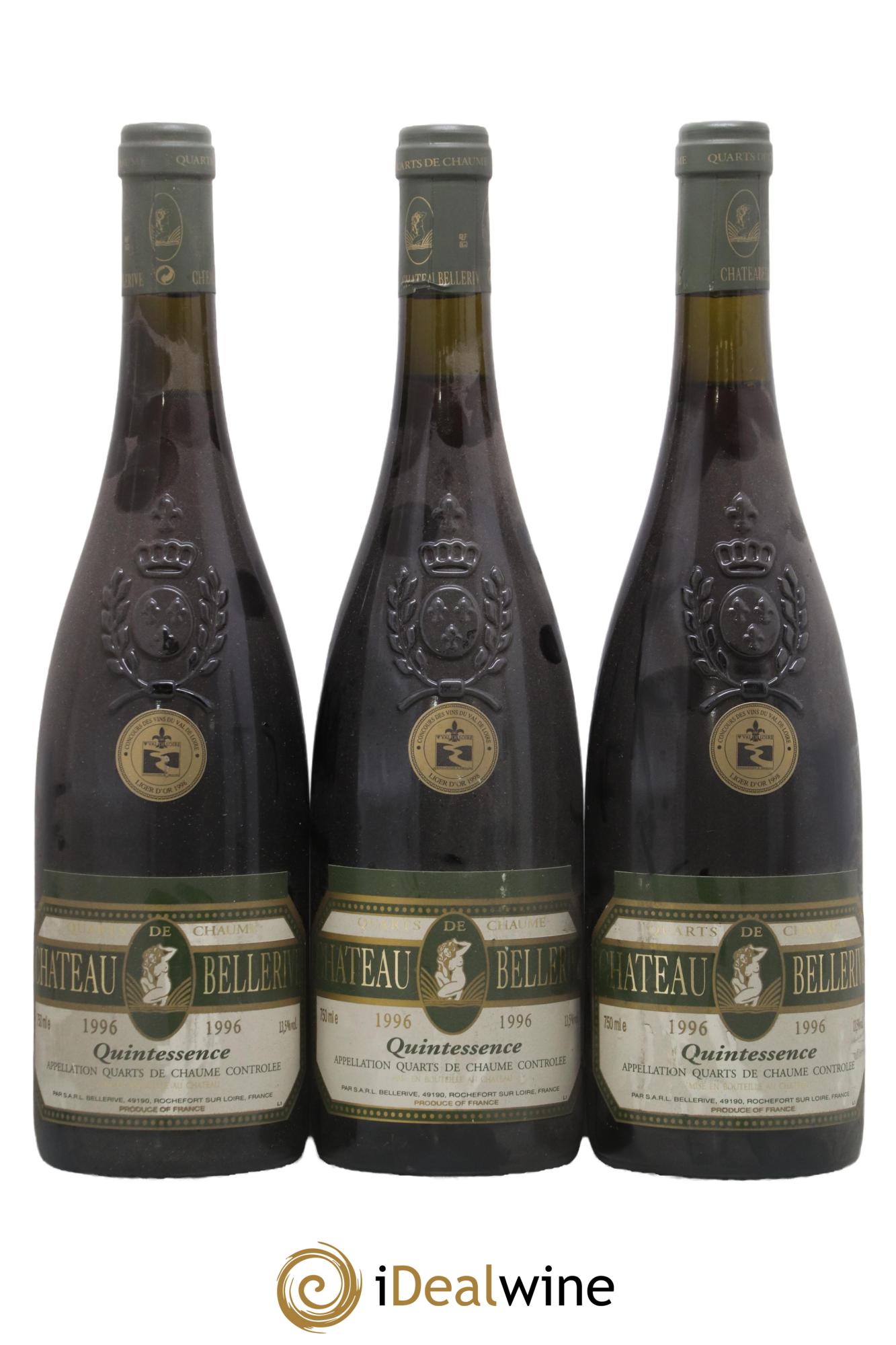 Quarts de Chaume Cuvée Quintessence Château de Bellerive 1996 - Posten von 3 Flaschen - 0