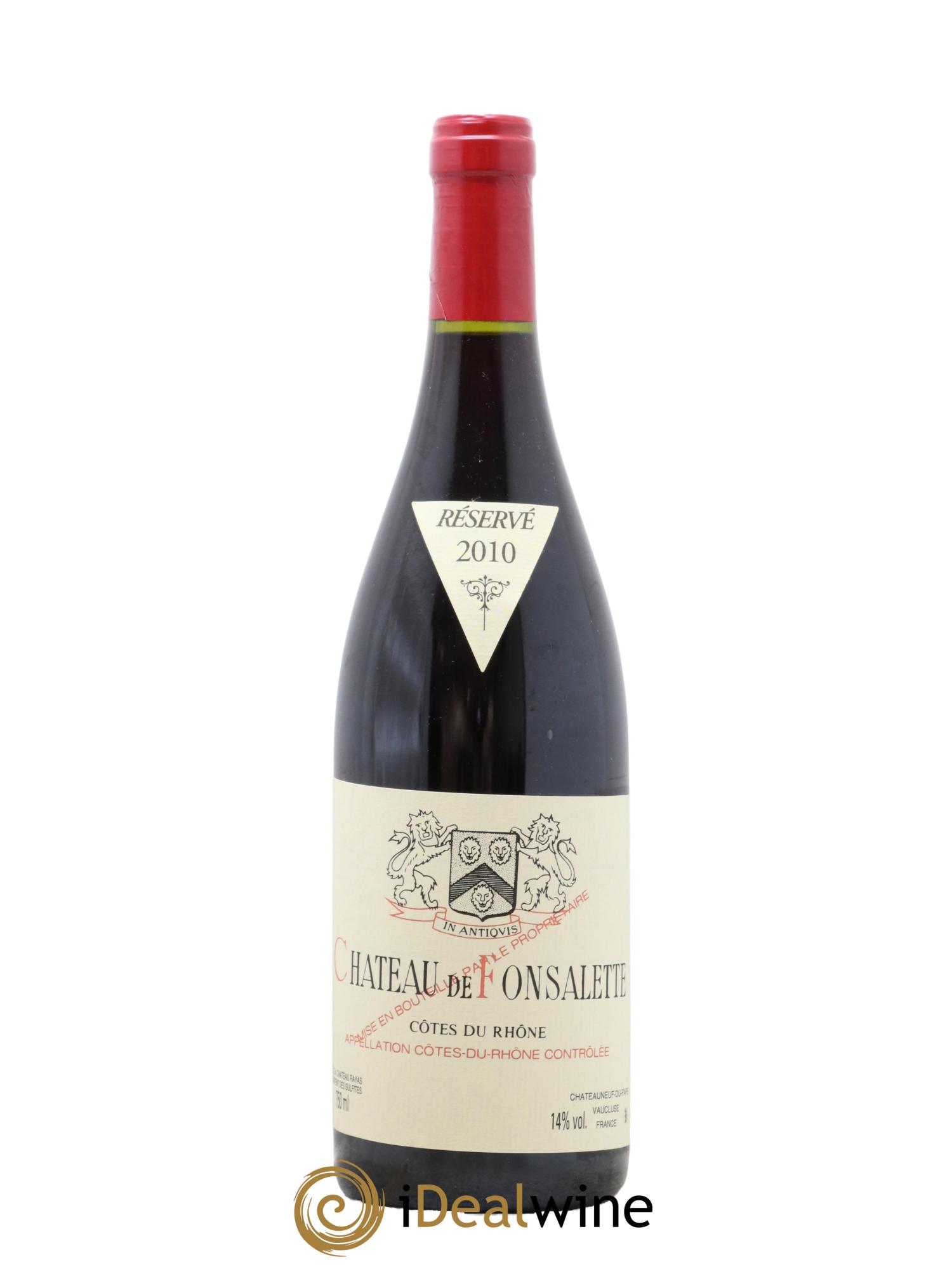 Côtes-du-Rhône Château de Fonsalette Emmanuel Reynaud 2010 - Lot de 1 bouteille - 0