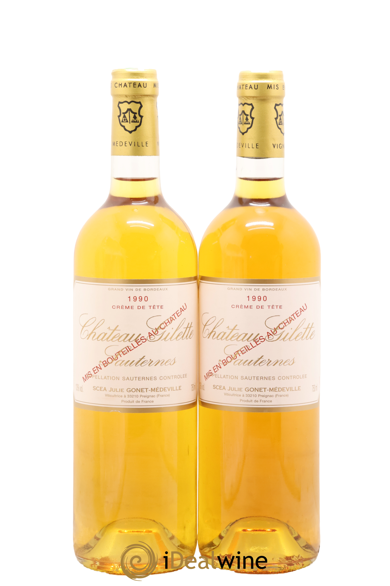 Château Gilette - Crème de Tête 1990 - Lot de 2 bouteilles - 0