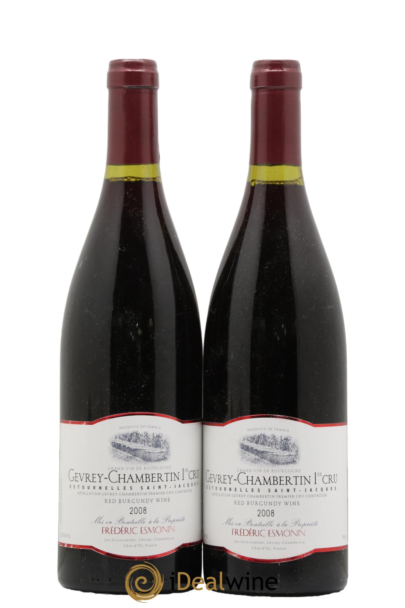 Gevrey-Chambertin 1er Cru Estournelles St Jacques Frédéric Esmonin 2008 - Lot de 2 bouteilles - 0