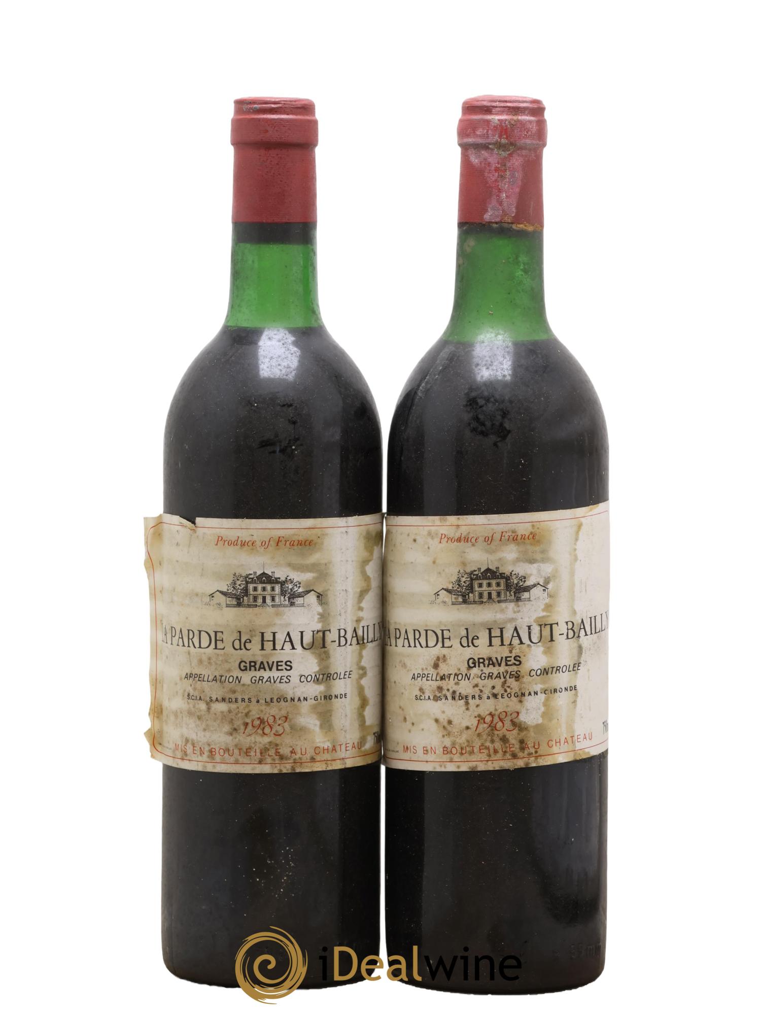 Haut Bailly II (Anciennement La Parde de Haut-Bailly) Second Vin 1983 - Posten von 2 Flaschen - 0