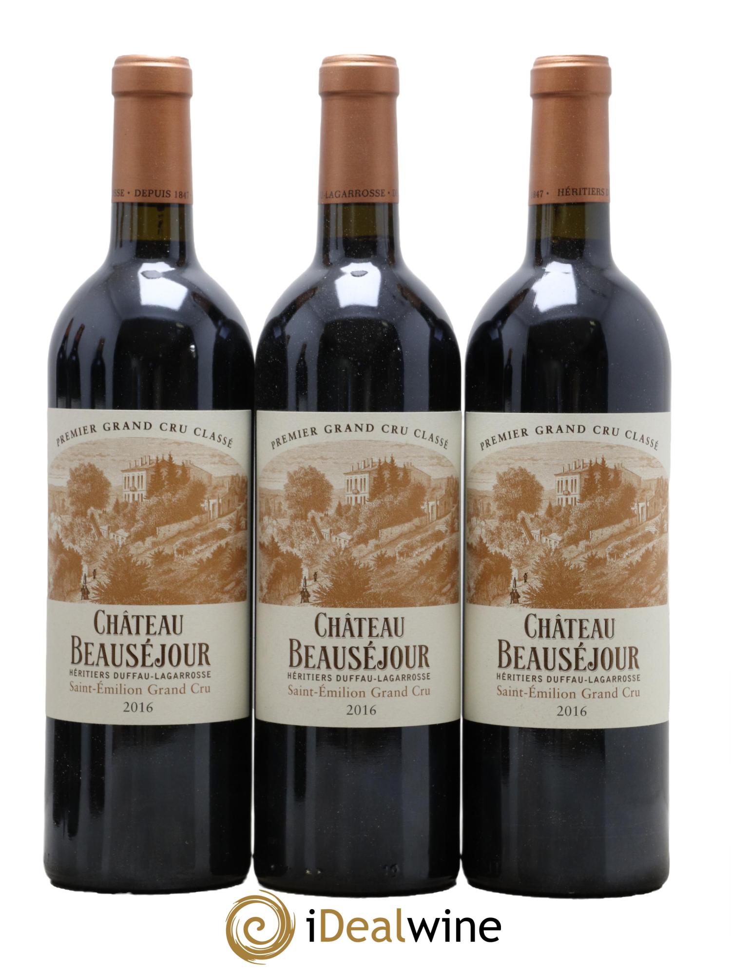 Château Beauséjour (Duffau-Lagarrosse) 1er Grand Cru Classé B  2016 - Posten von 6 Flaschen - 1