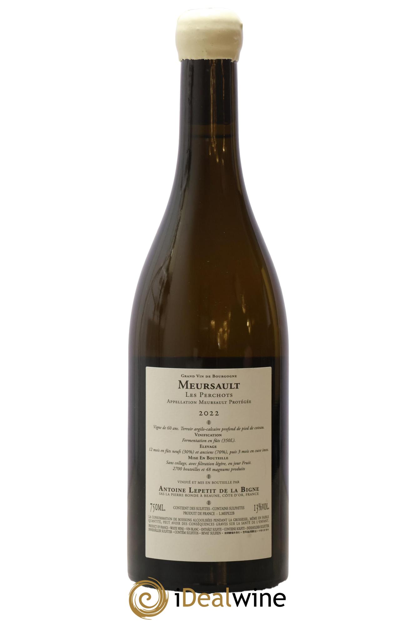 Meursault Les Perchots Antoine Lepetit de la Bigne 2022 - Posten von 1 Flasche - 1