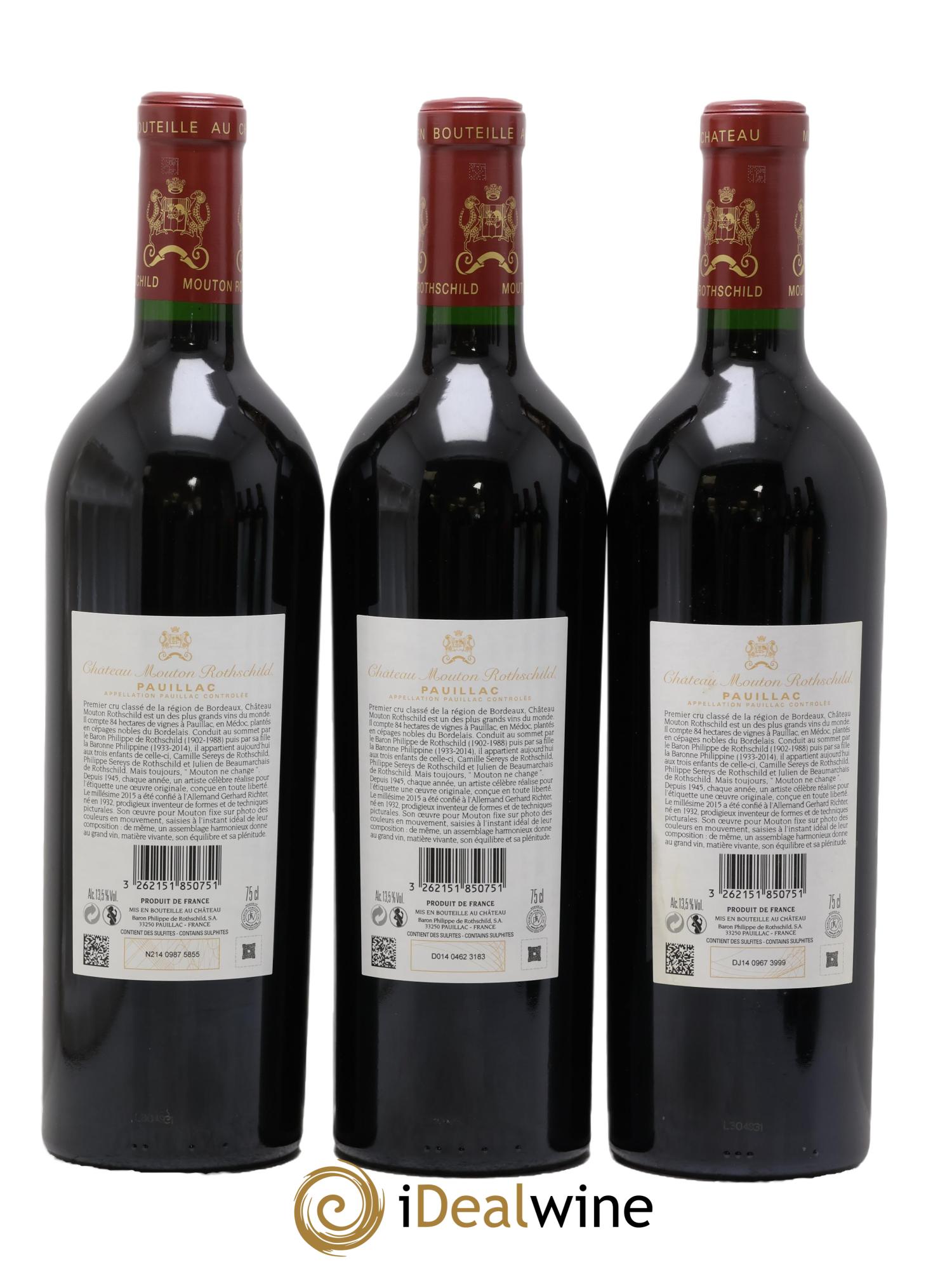Château Mouton Rothschild 1er Grand Cru Classé 2015 - Lot de 6 bouteilles - 3