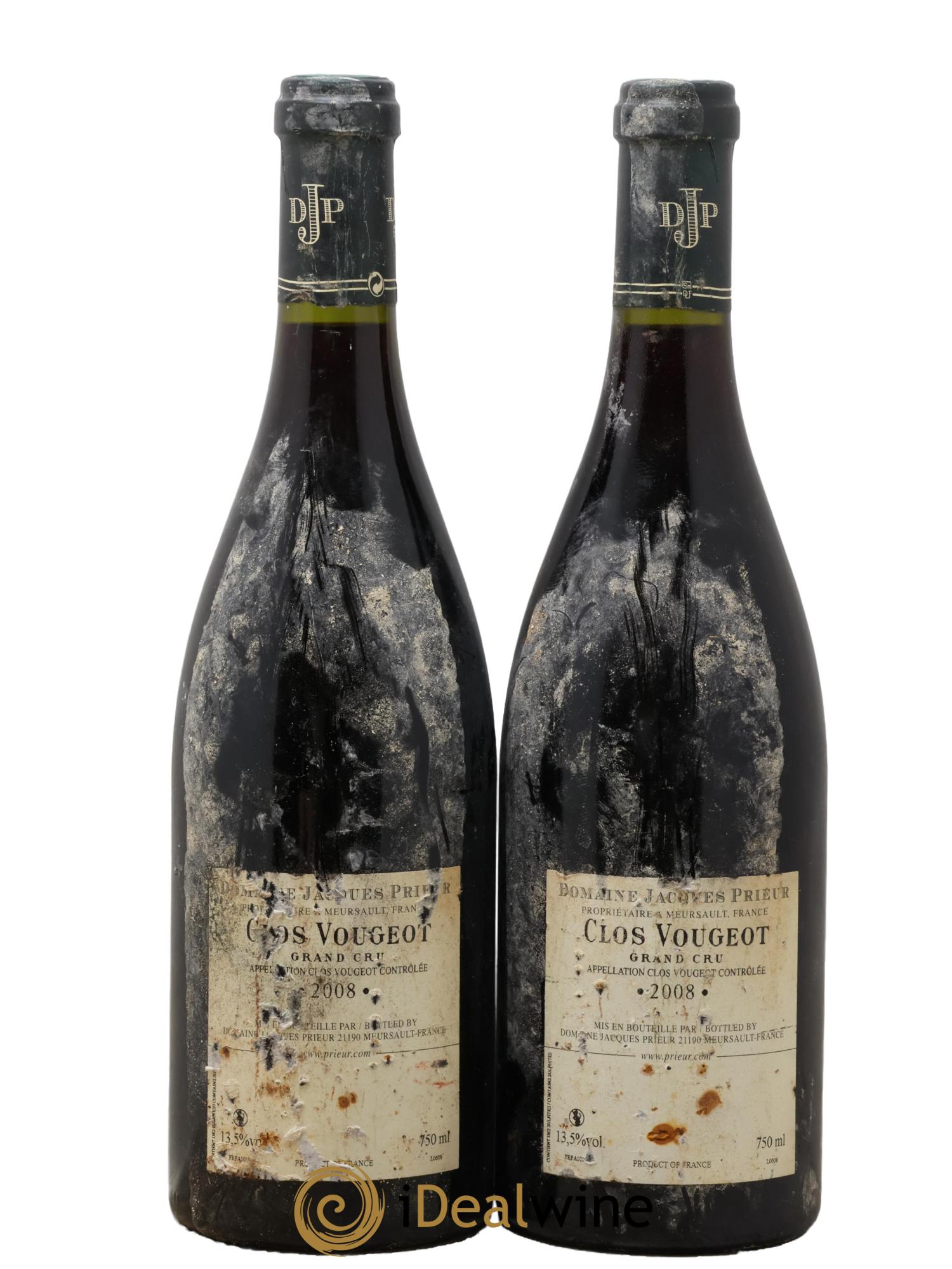 Clos de Vougeot Grand Cru Jacques Prieur (Domaine) 2008 - Lot of 2 bottles - 1