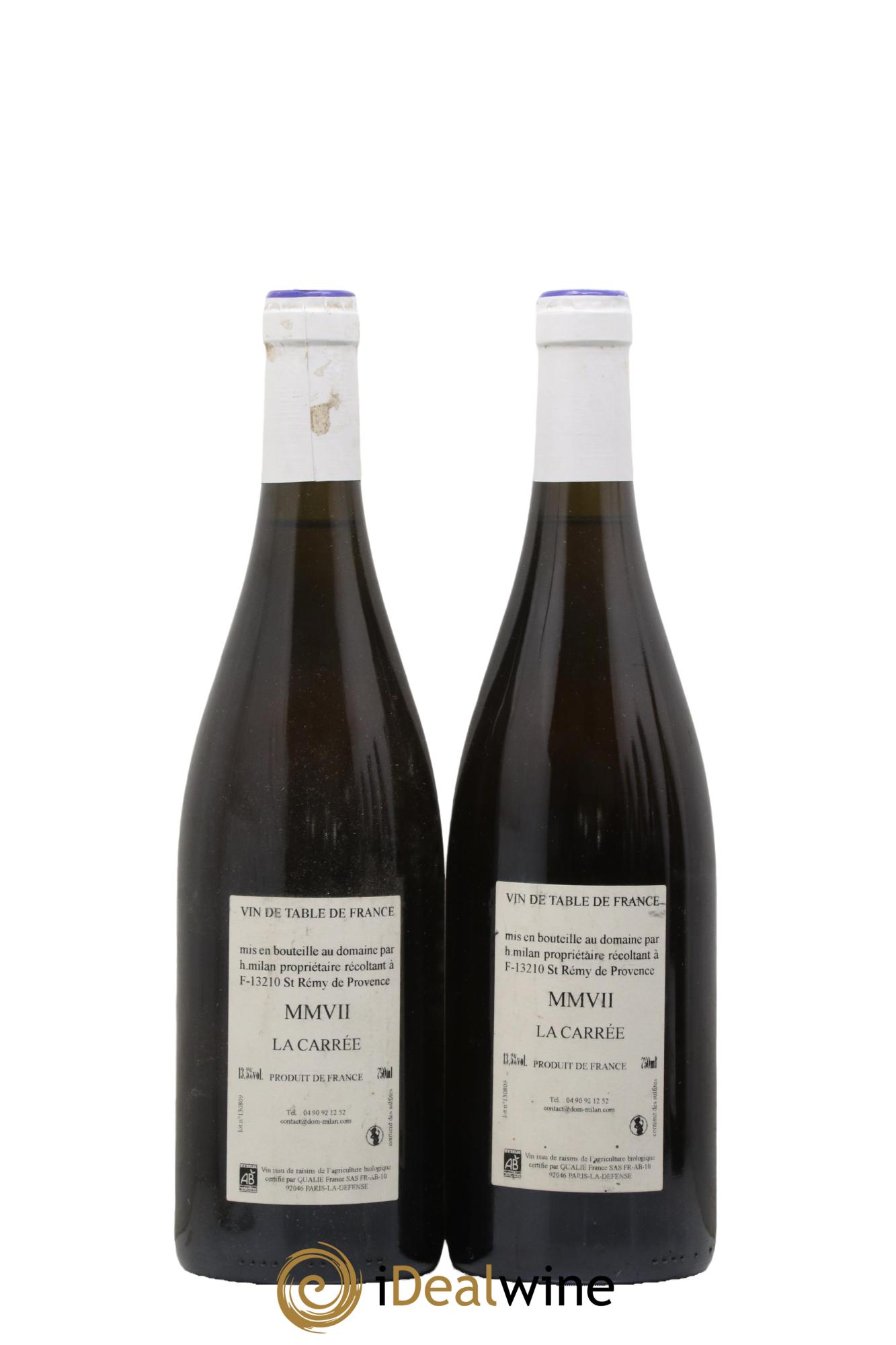 Vin de France La Carrée Henri Milan 2007 - Lot of 2 bottles - 0