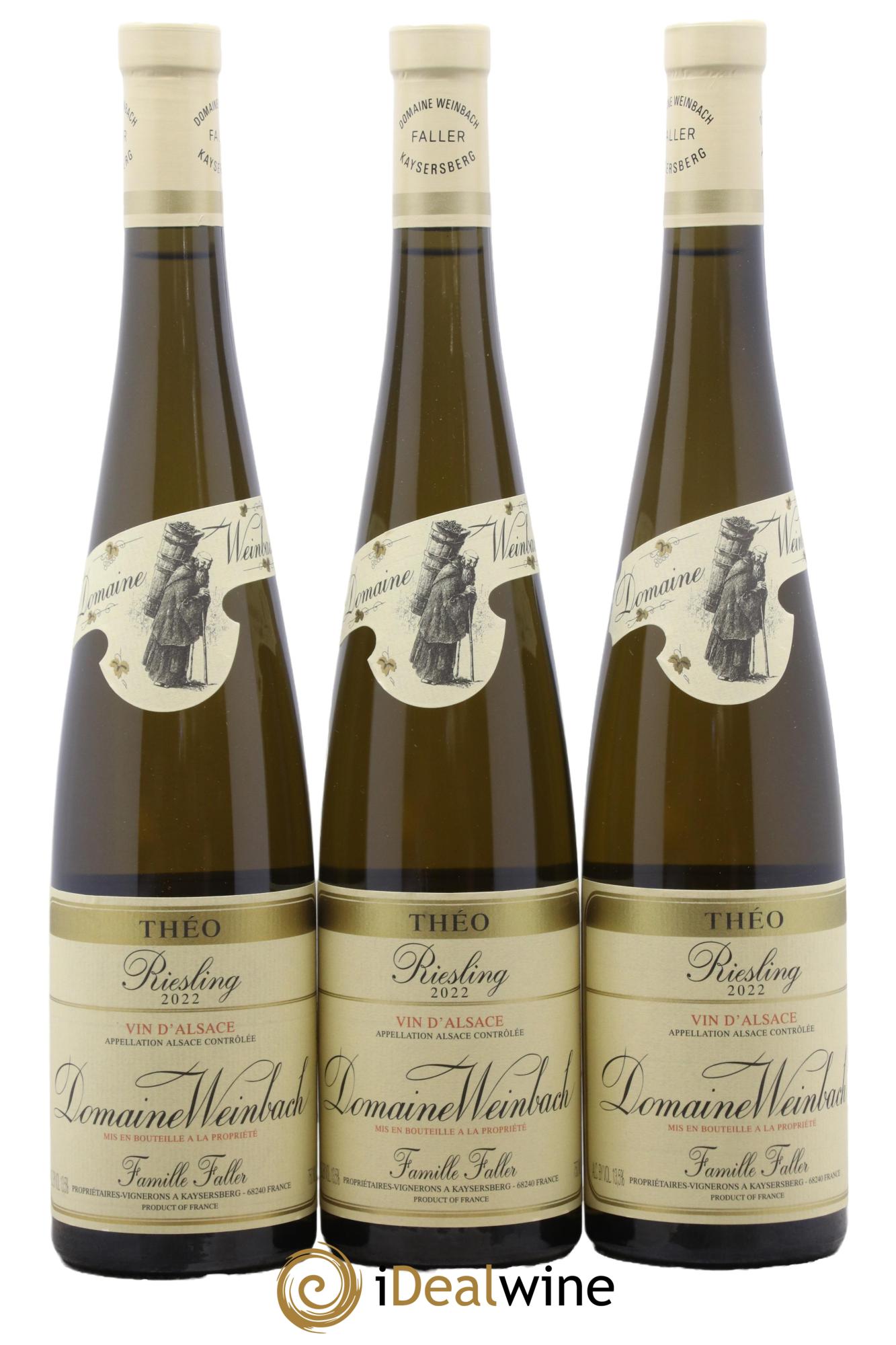 Alsace Riesling Cuvée Théo Weinbach (Domaine) 2022 - Lot de 3 bouteilles - 0