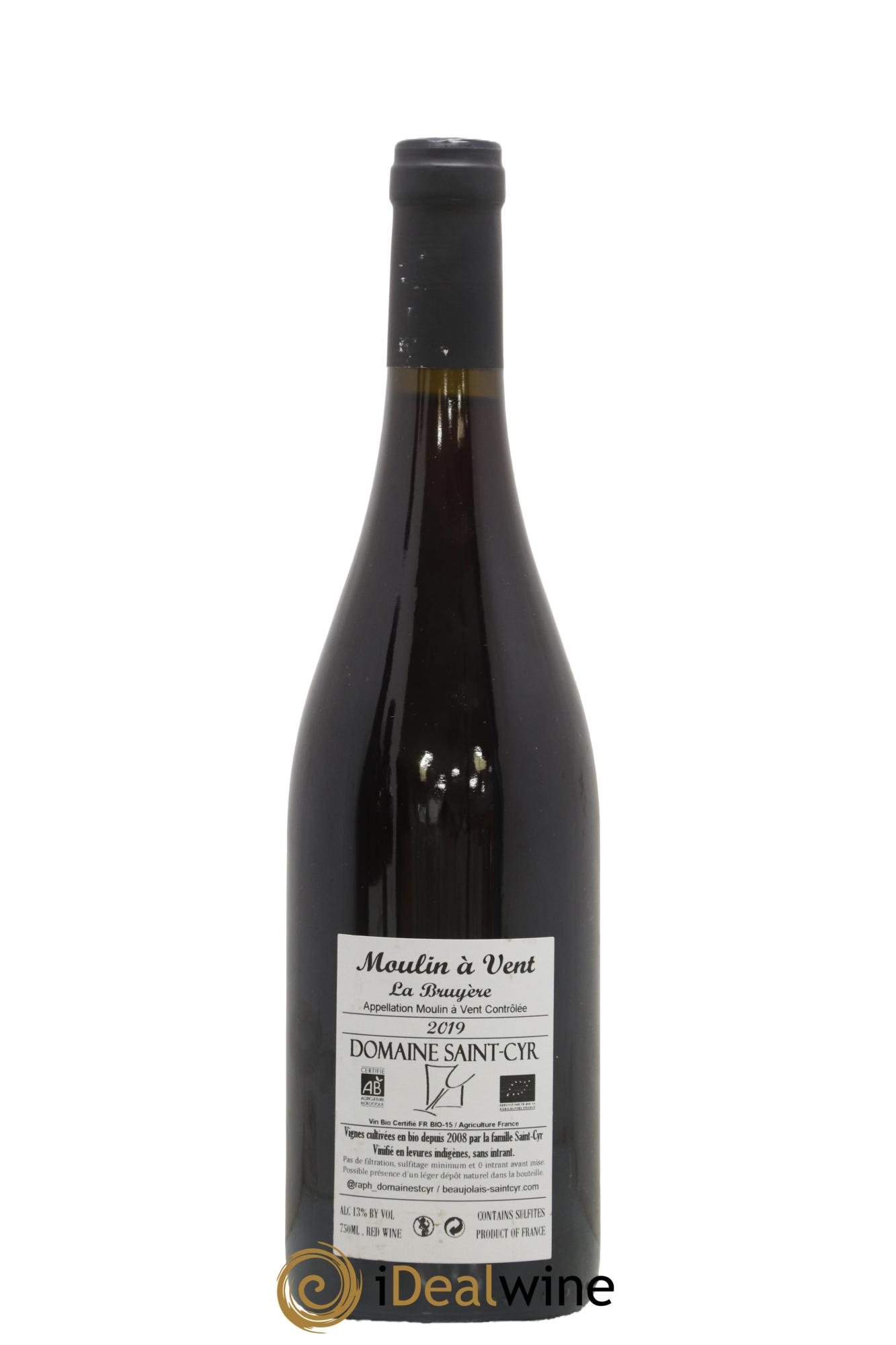 Moulin-à-Vent La Bruyère Domaine Saint-Cyr 2019 - Lot de 1 bouteille - 1