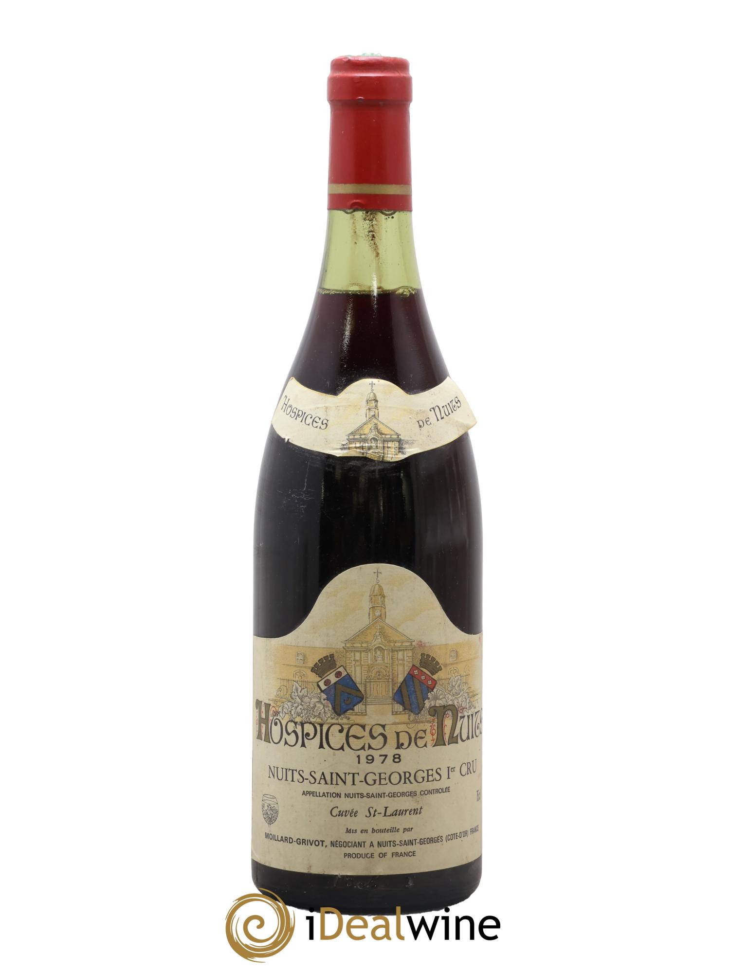 Nuits-Saint-Georges 1er Cru Cuvée St-Laurent Hospices de Nuits Moillard-Grivot 1978 - Posten von 1 Flasche - 0