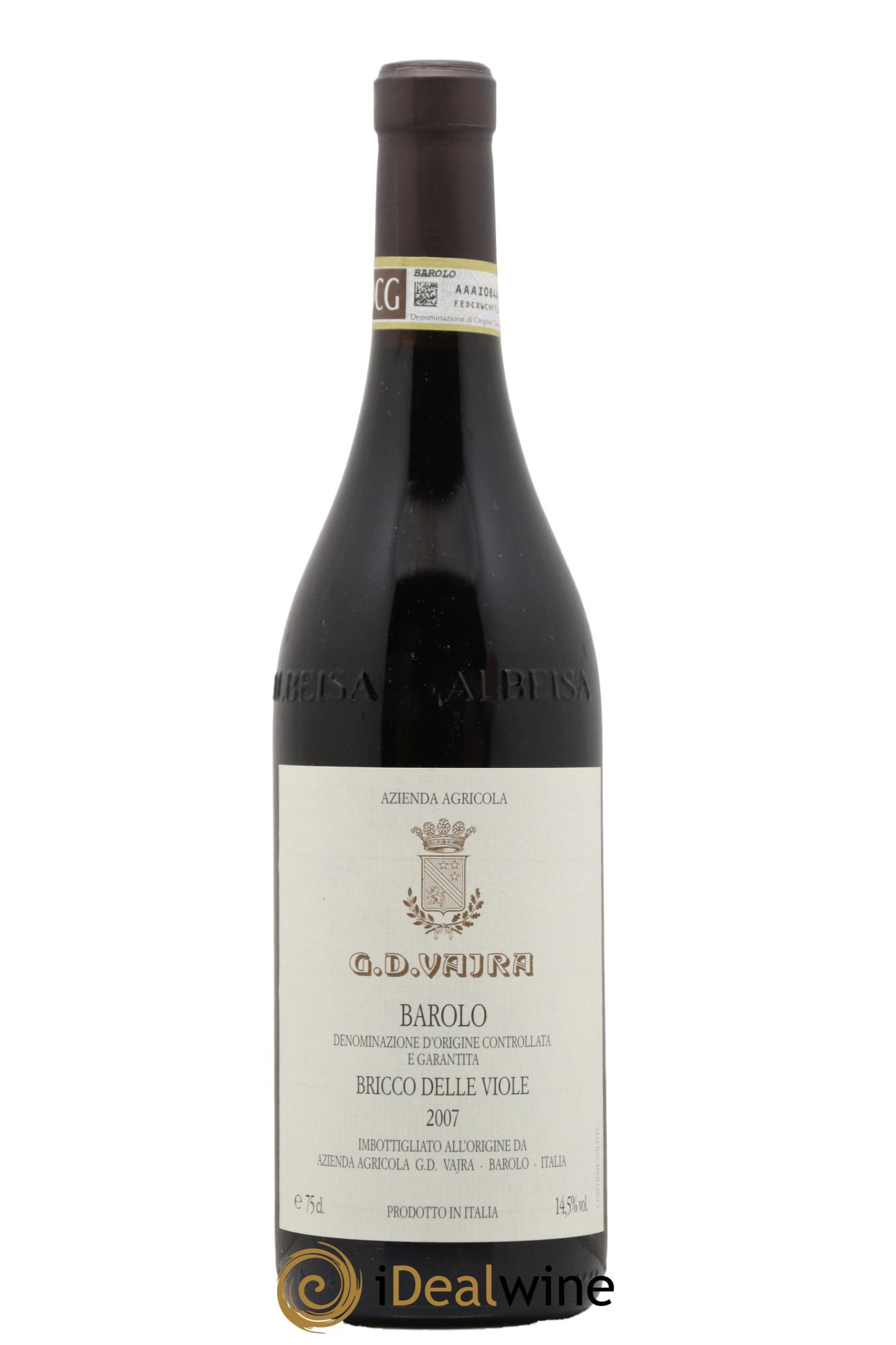 Barolo DOCG Bricco Delle Viole G.D Vajra 2007 - Lot de 1 bouteille - 0