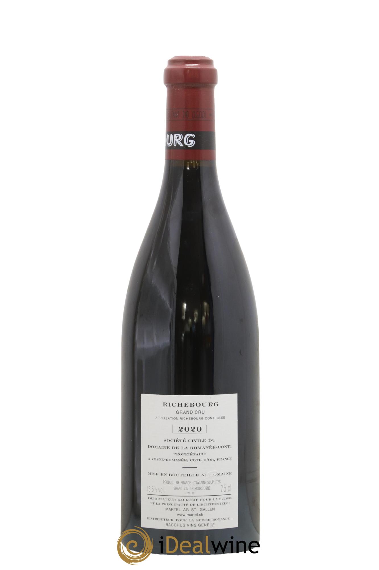 Richebourg Grand Cru Domaine de la Romanée-Conti 2020 - Lot de 1 bouteille - 1