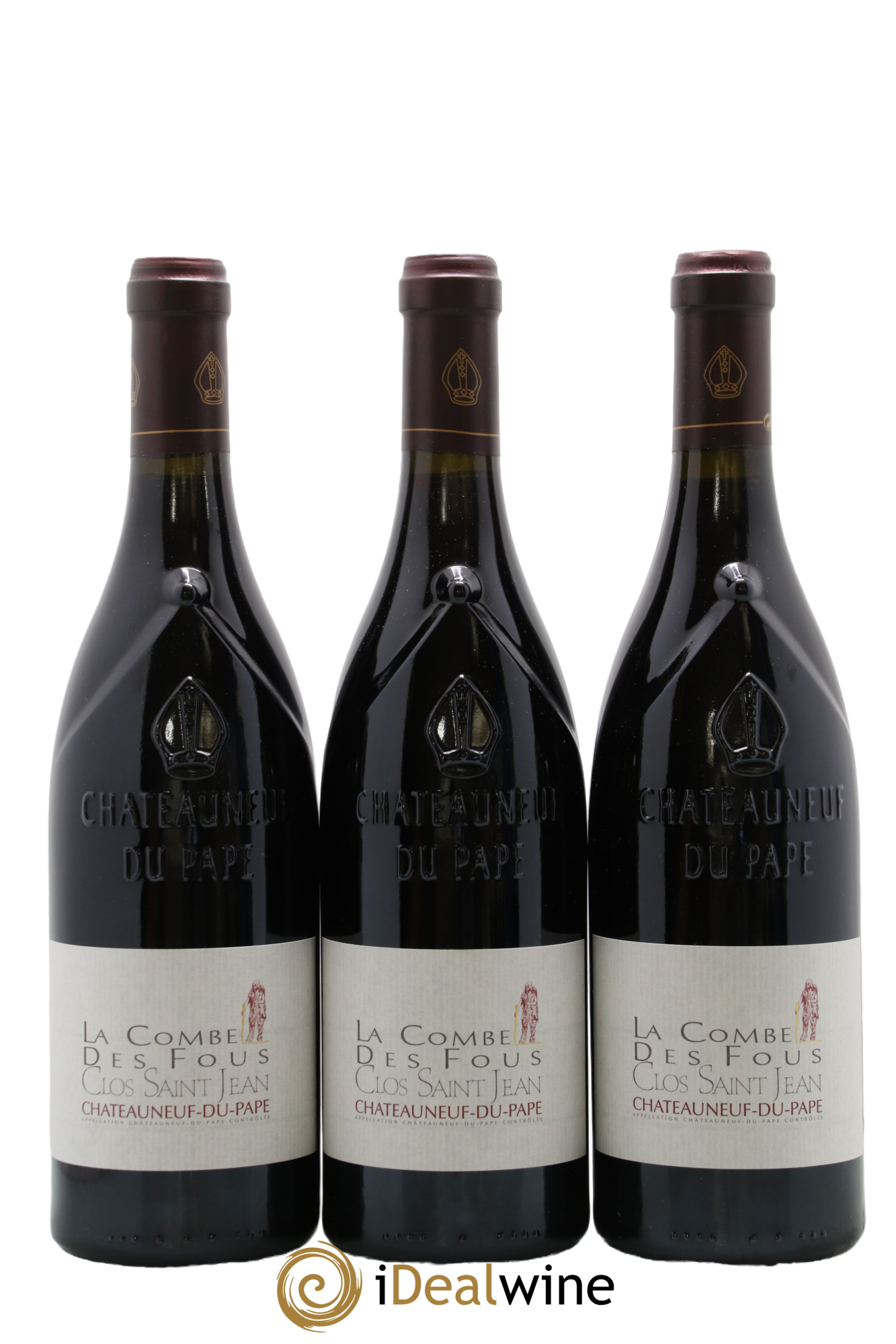 Châteauneuf-du-Pape Clos Saint-Jean La Combe des Fous Pascal et Vincent Maurel 2003 - Lot de 3 bouteilles - 0