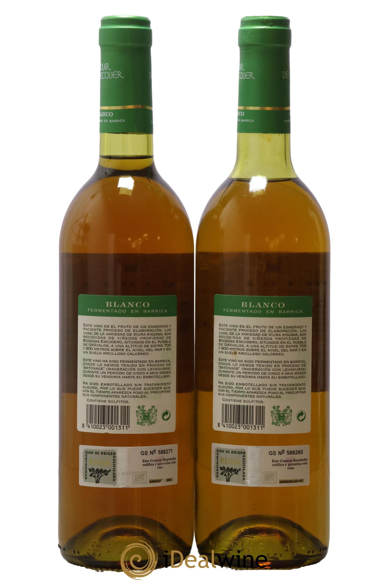 Rioja DOCA Solar de Becquer 2003 - Lot of 2 bottles - 1