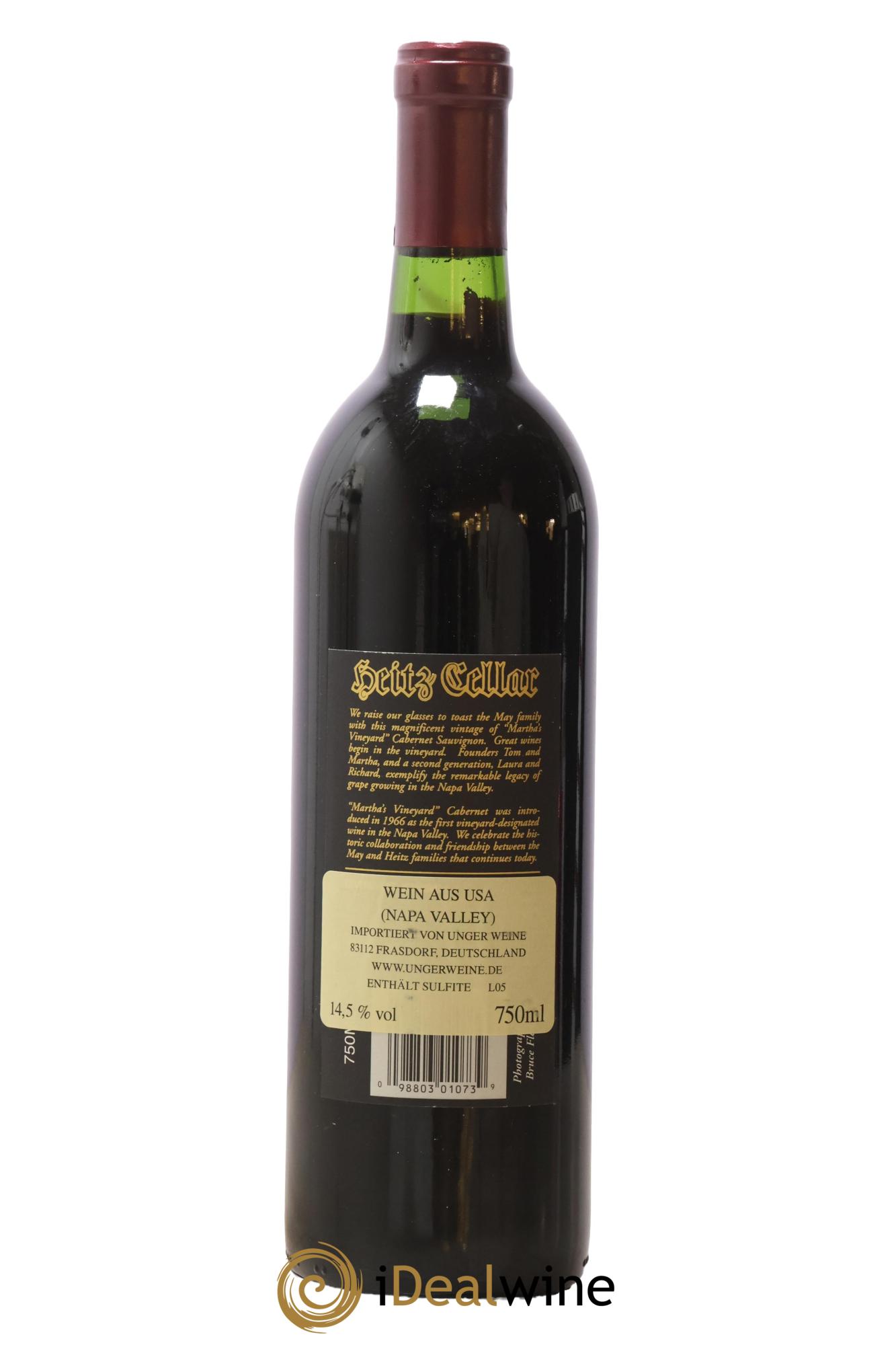 Napa Valley Cabernet Sauvignon Martha's Vineyard Heitz Cellar 2007 - Lot de 1 bouteille - 1