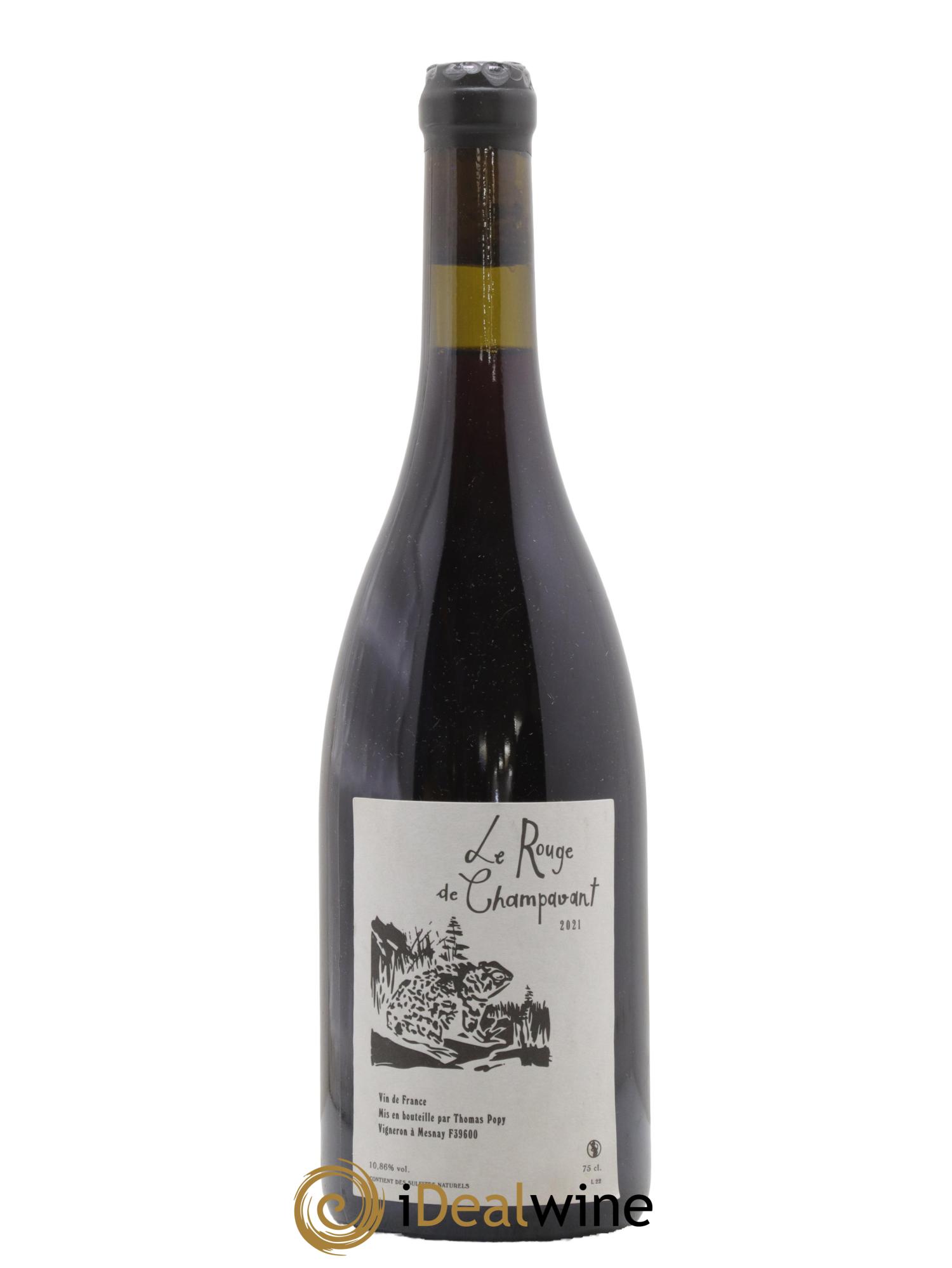 Vin de France Le Rouge de Champavant Domaine Thomas Popy 2021 - Lot de 1 bouteille - 0