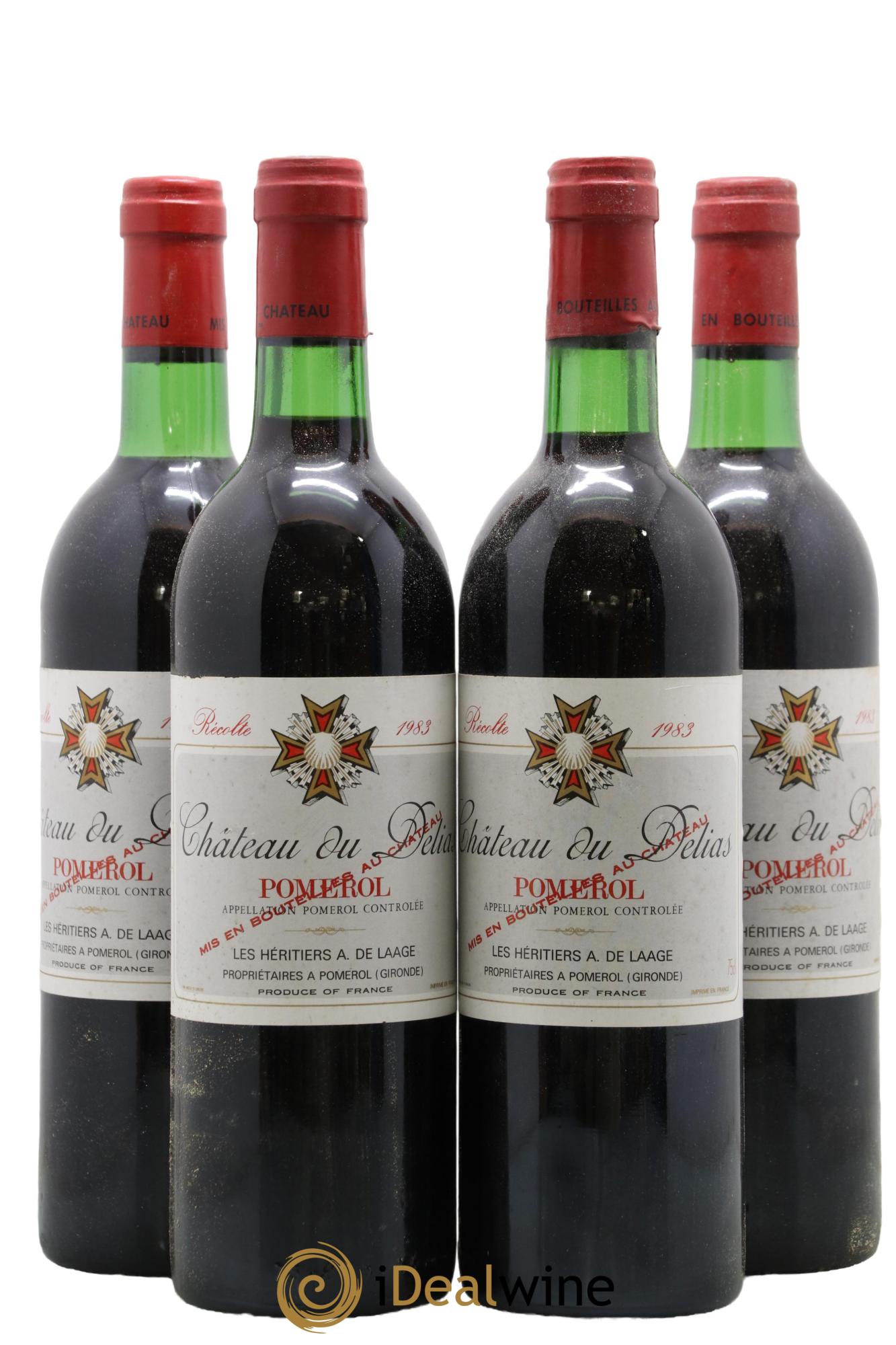 Pomerol Château Du Delias 1983 - Lot de 4 bouteilles - 0