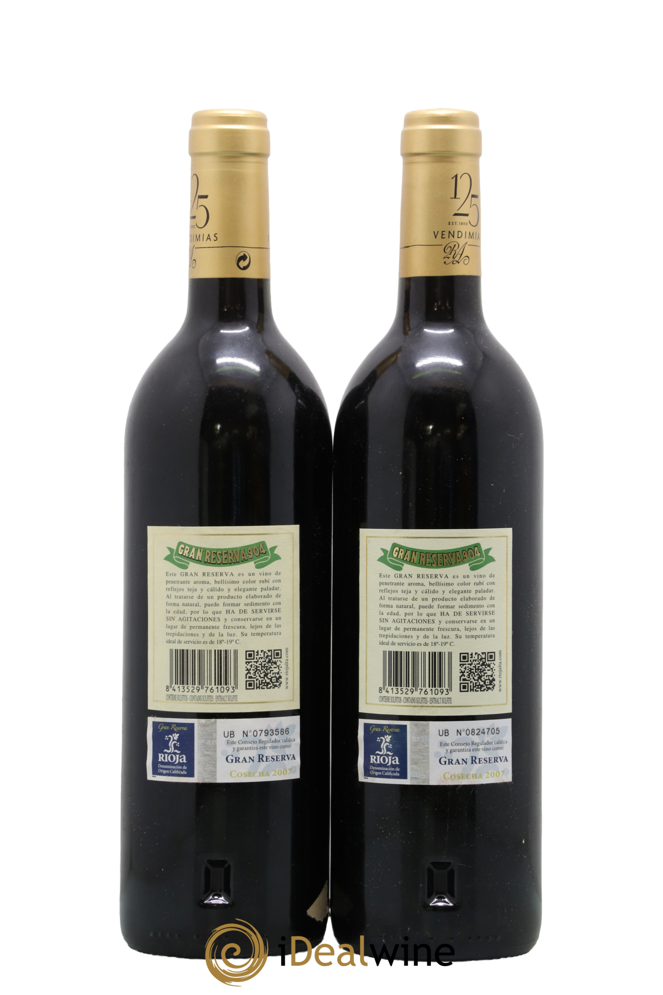 Rioja DOCa Gran Reserva 904 La Rioja Alta 2007 - Lotto di 2 bottiglie - 1