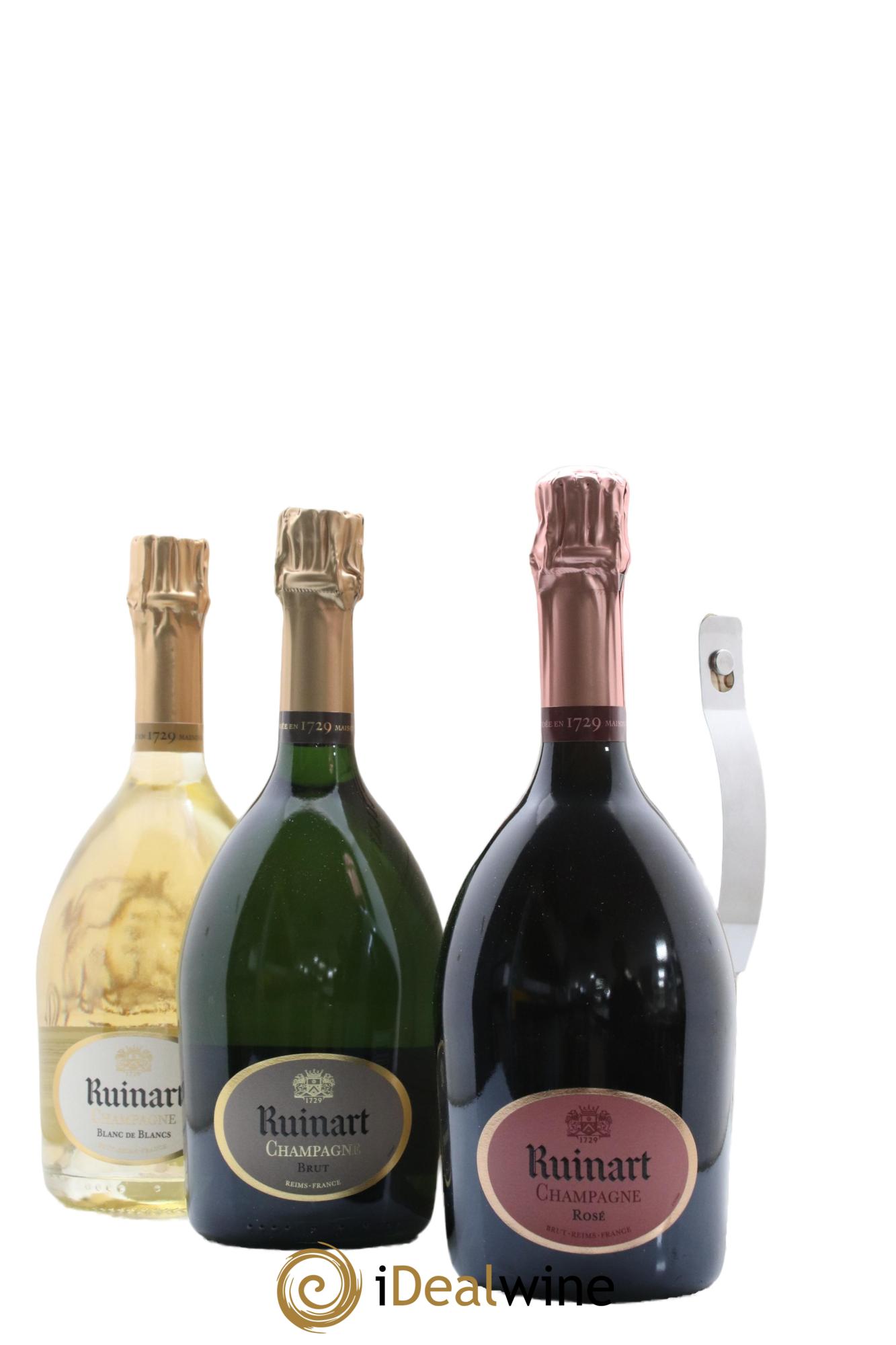 Champagne Caisse Trio Ruinart Blanc de Blanc Rosé Brut - Lotto di 3 bottiglie - 1