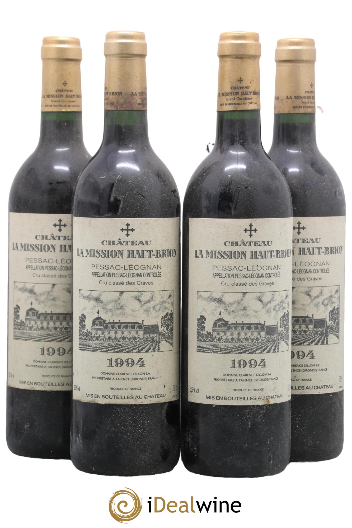 Château la Mission Haut-Brion Cru Classé de Graves 1994 - Lot de 4 bouteilles - 0