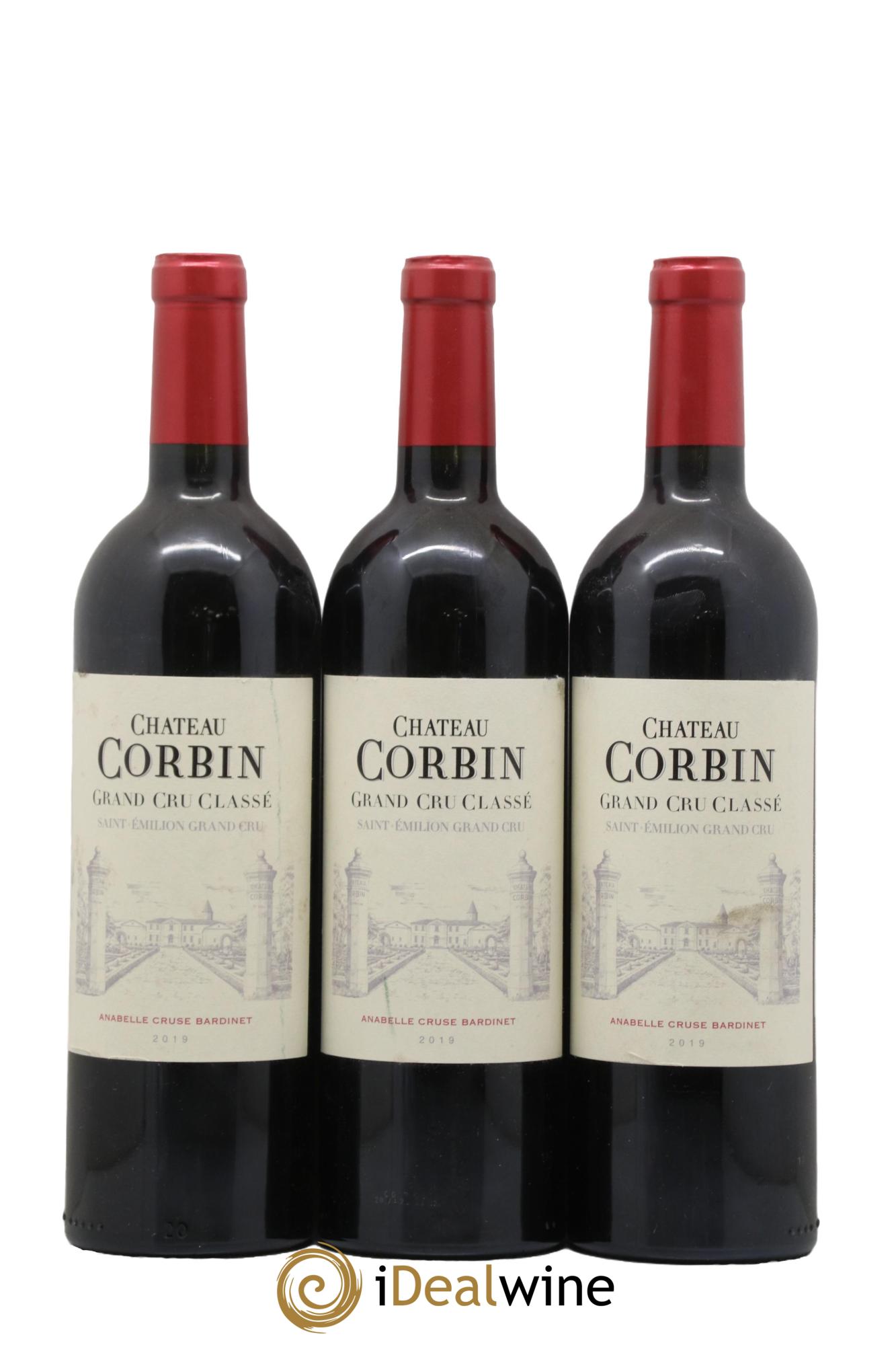 Château Corbin Grand Cru Classé 2019 - Lotto di 3 bottiglie - 0