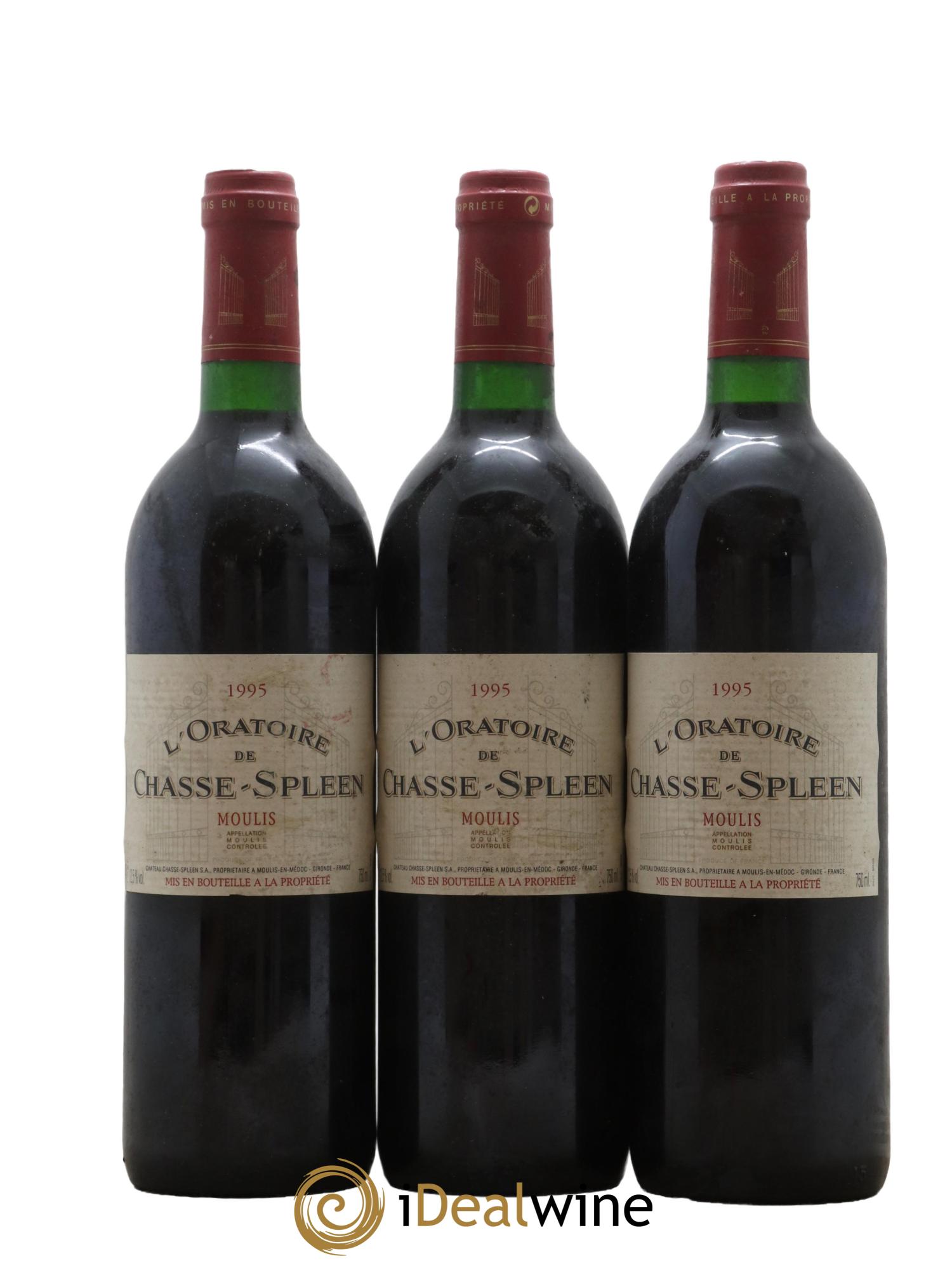 Oratoire de Chasse Spleen Second Vin 1995 - Lot de 3 bouteilles - 0