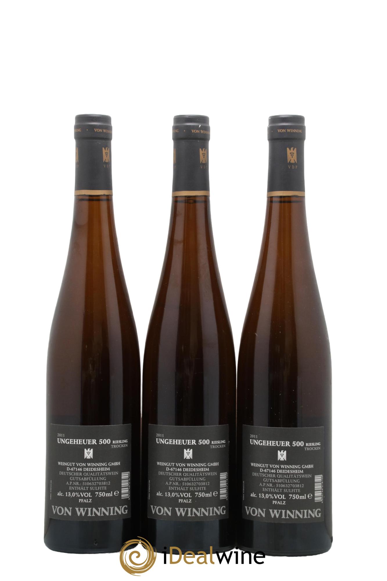 Allemagne Pfalz Forster Ungeheuer 500 Von Winning 2011 - Lot de 3 bouteilles - 1