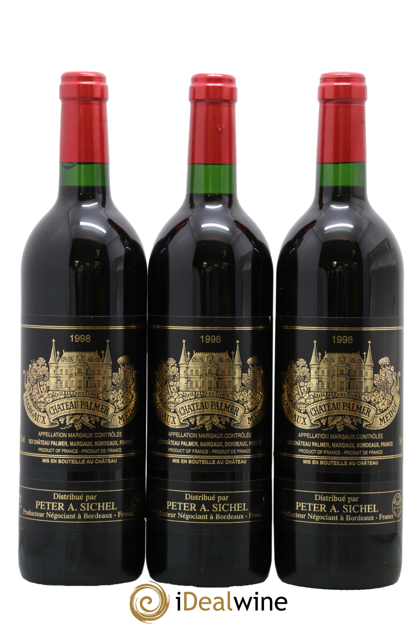 Château Palmer 3ème Grand Cru Classé 1998 - Lot de 3 bouteilles - 0