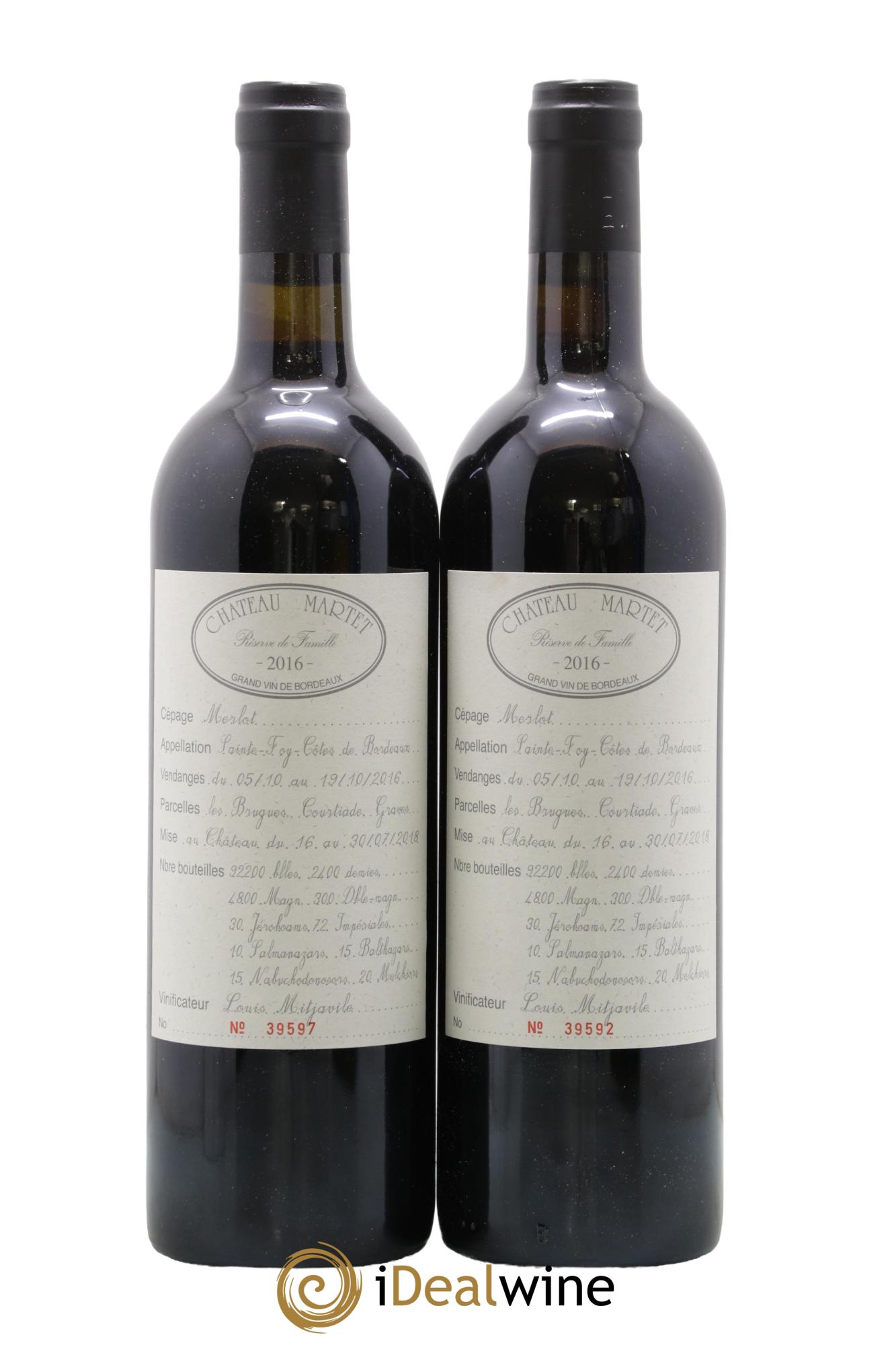 Château Martet 2016 - Lot of 2 bottles - 0