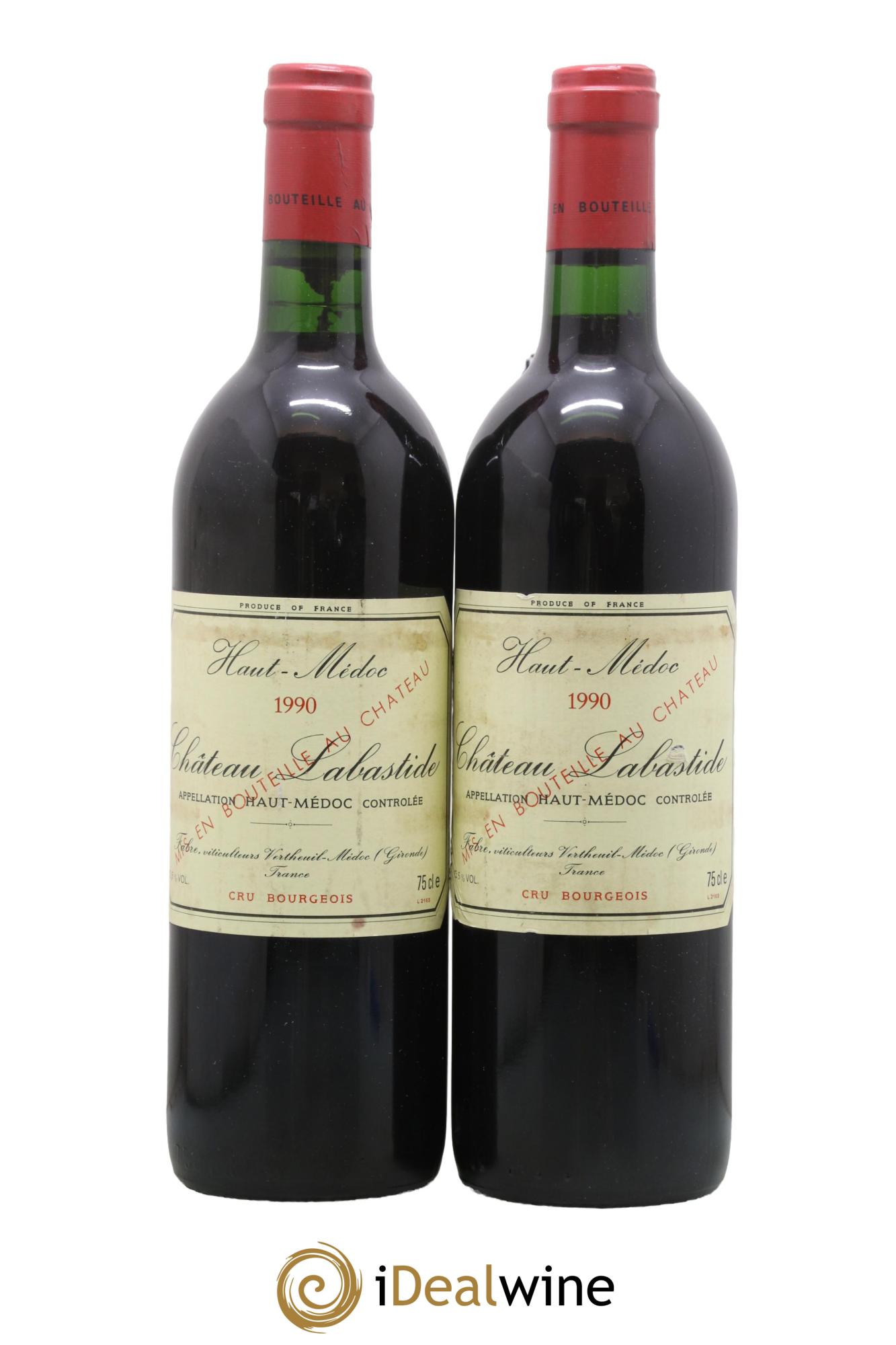 Haut Médoc Château Labastide 1990 - Lot de 2 bouteilles - 0