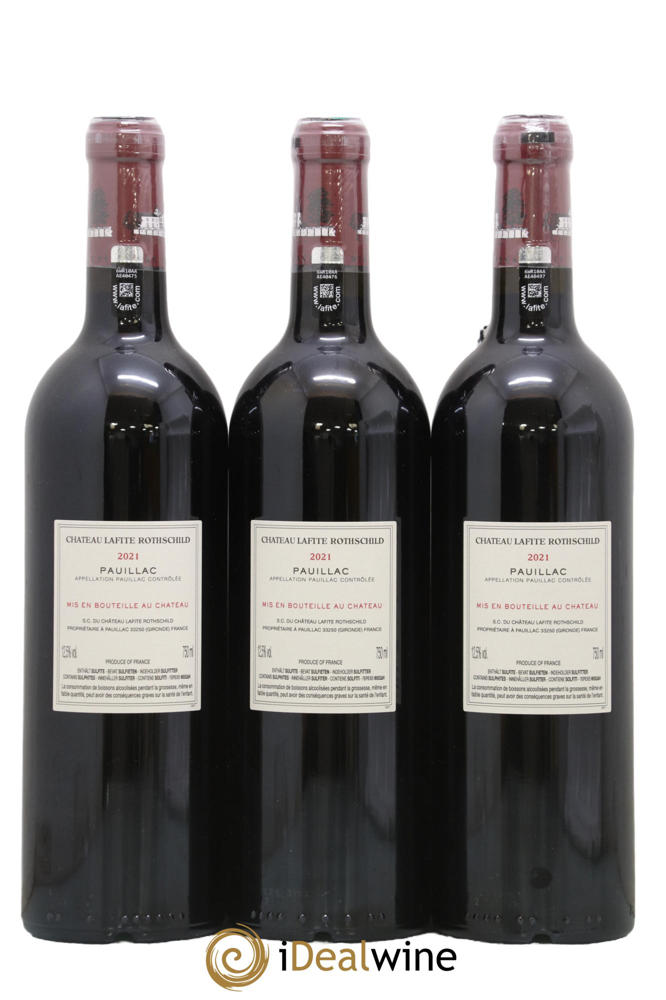 Château Lafite Rothschild 1er Grand Cru Classé  2021 - Lot de 3 bouteilles - 1