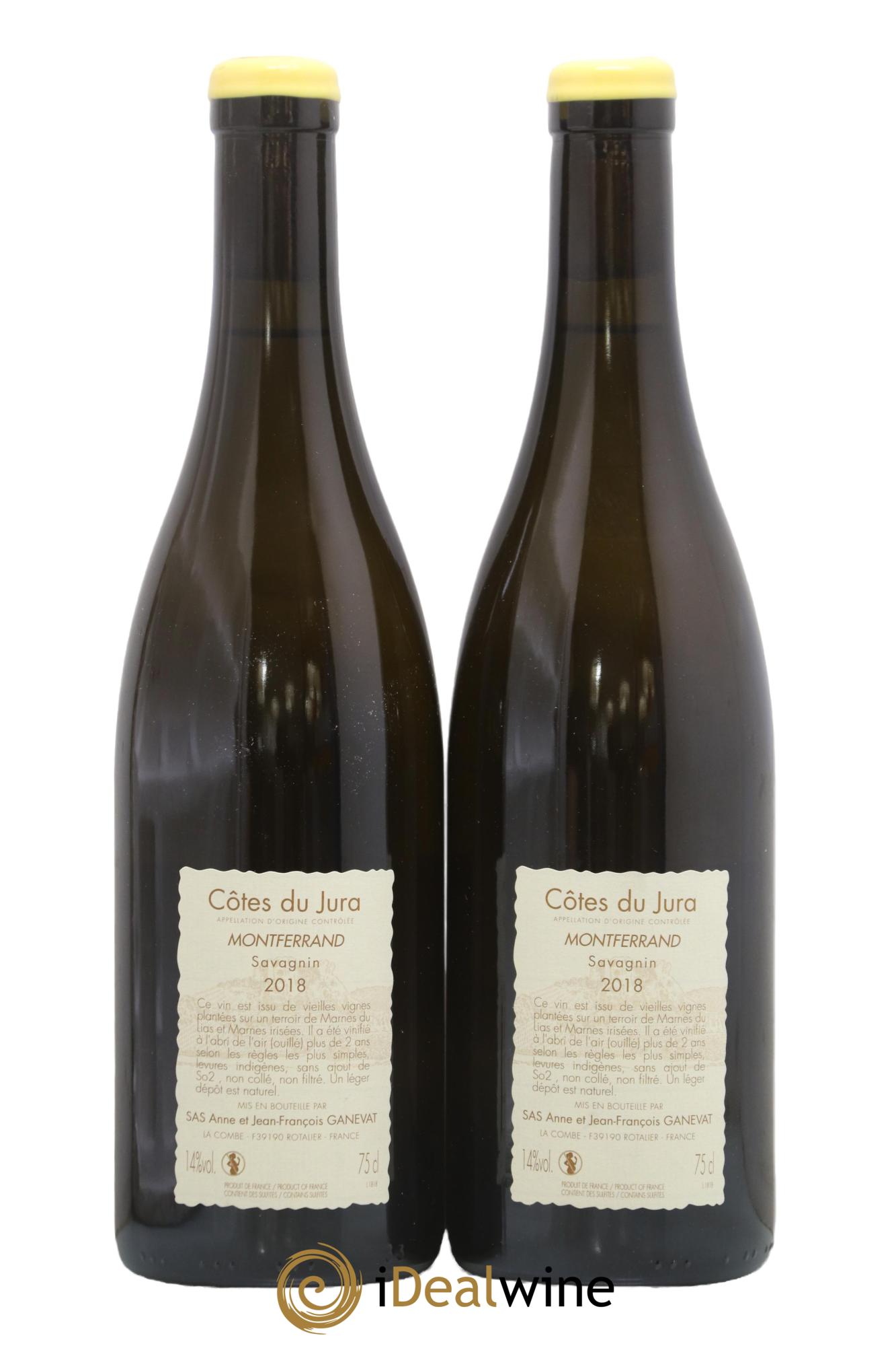 Côtes du Jura Montferrand savagnin Anne et Jean François Ganevat 2018 - Lotto di 2 bottiglie - 1