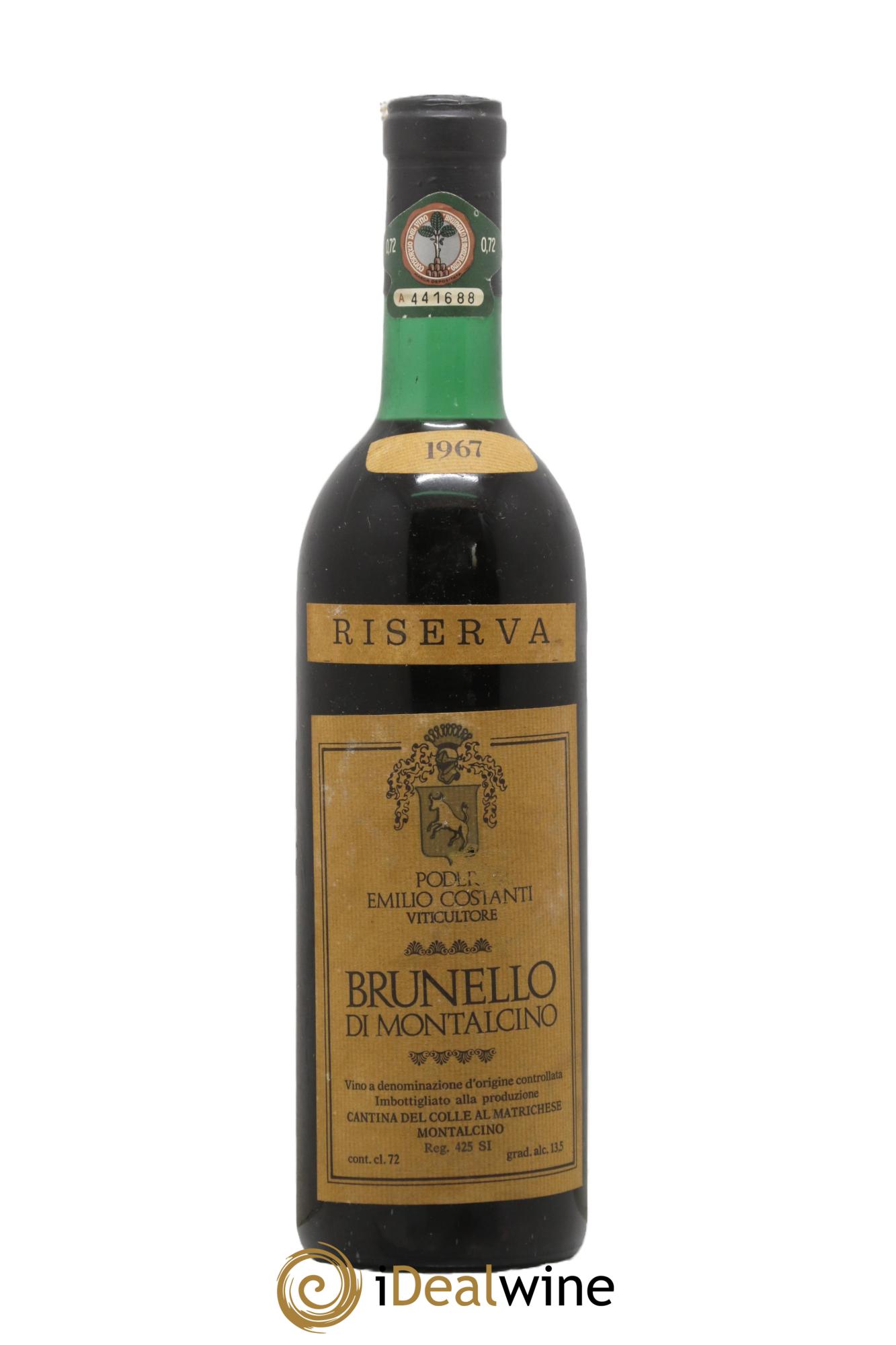 Brunello di Montalcino Riserva Poderi Emilio Constanti 1967 - Posten von 1 Flasche - 0