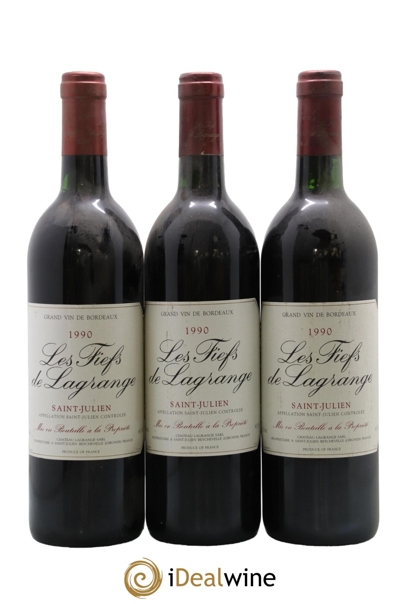 Les Fiefs de Lagrange Second Vin 1990 - Lot de 3 bouteilles - 0
