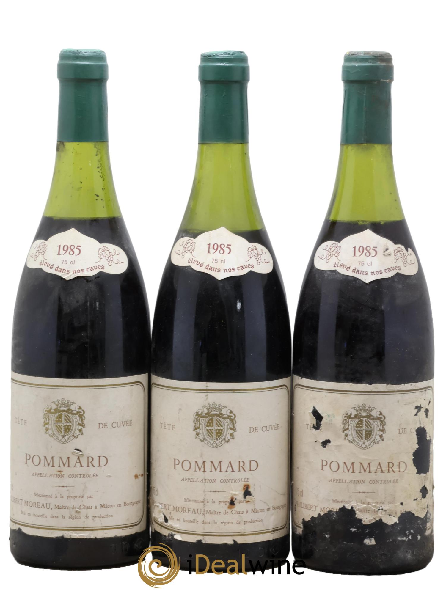 Pommard Tête de Cuvée Moreau Philibert 1985 - Lot de 3 bouteilles - 0