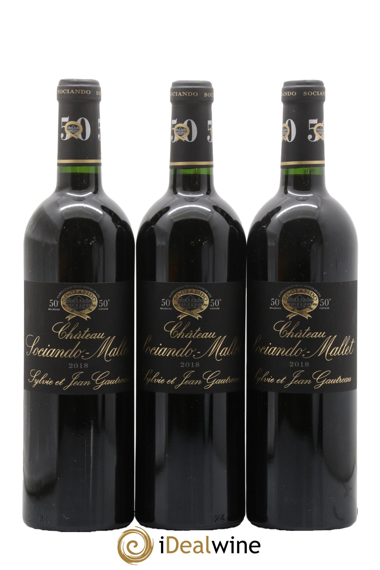 Château Sociando Mallet 2018 - Lot of 3 bottles - 0