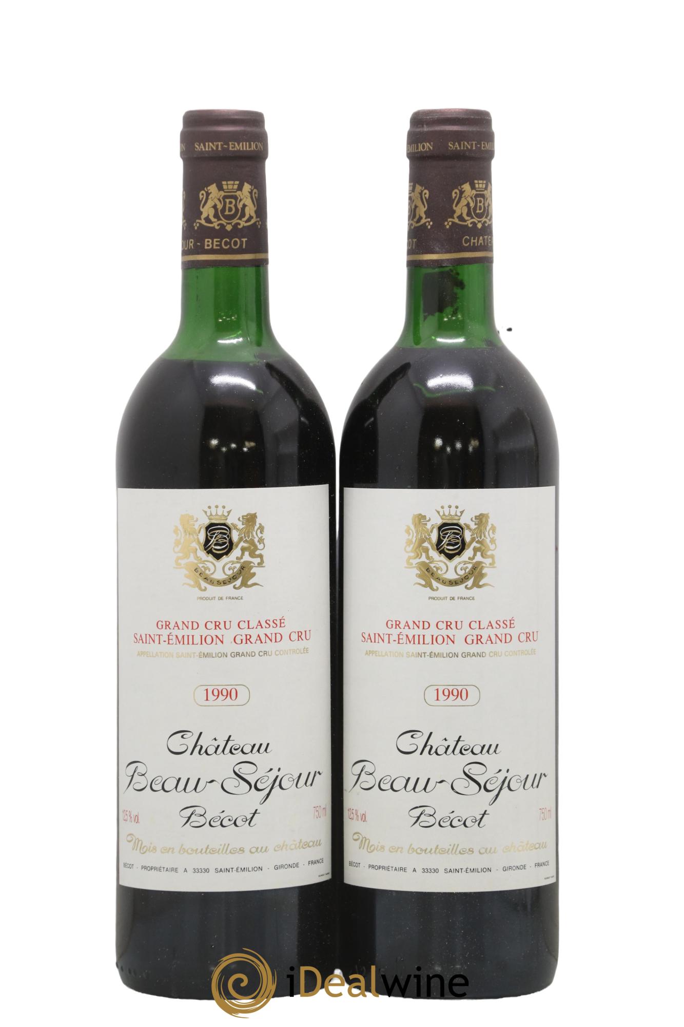 Château Beau-Séjour Bécot 1er Grand Cru Classé B 1990 - Lot de 2 bouteilles - 0