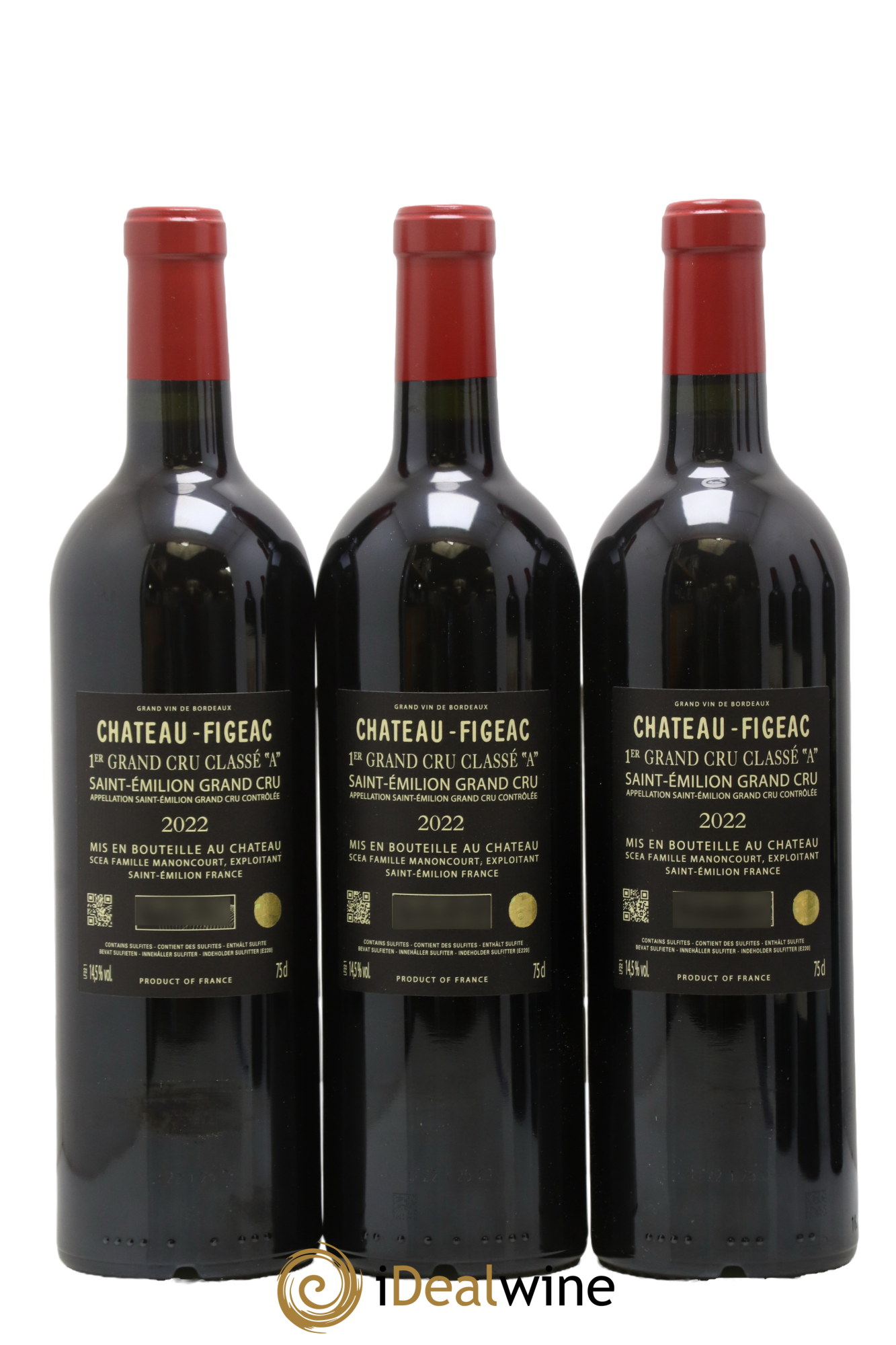 Château Figeac 1er Grand Cru Classé A 2022 - Lot of 3 bottles - 1