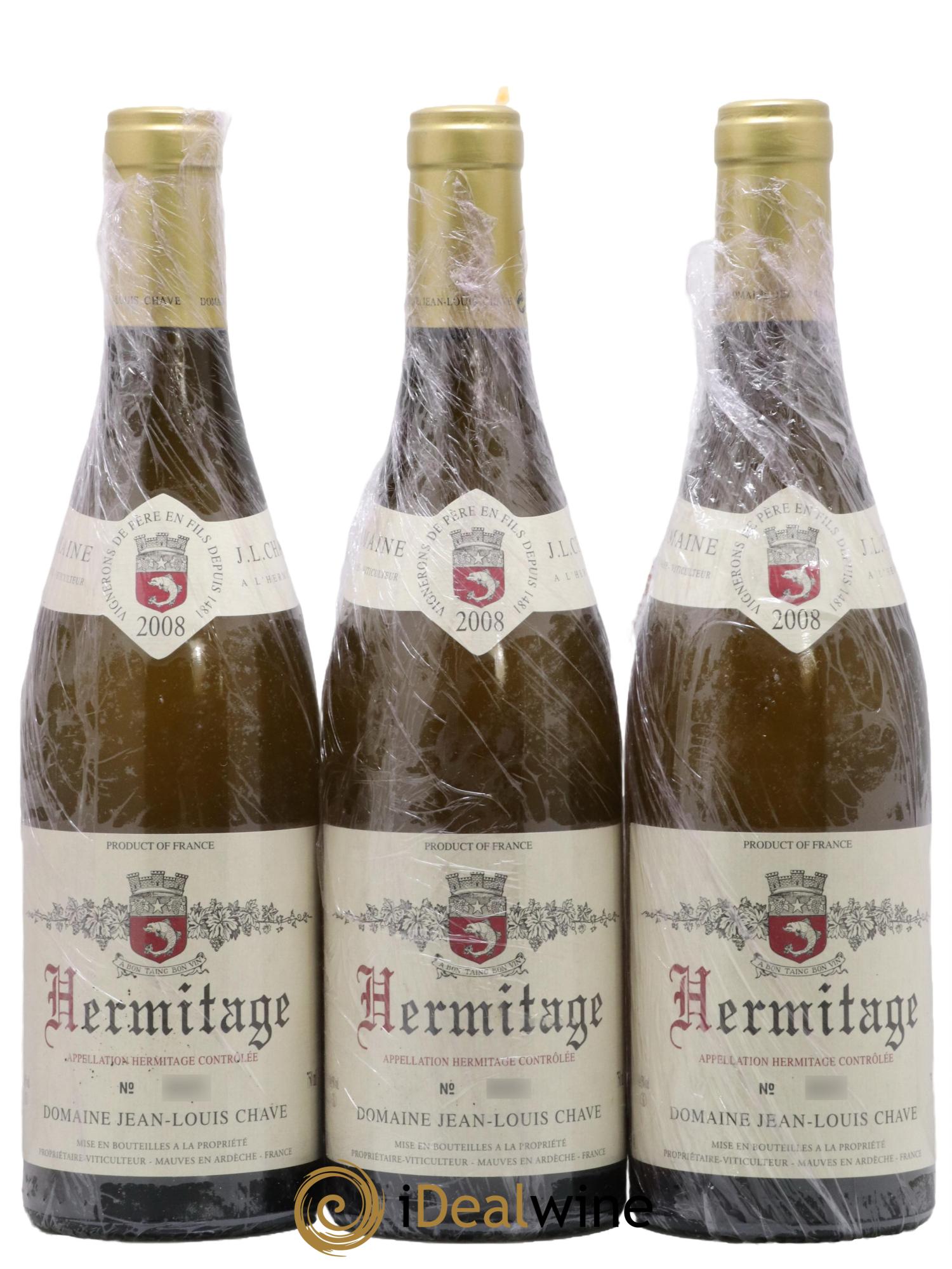 Hermitage Jean-Louis Chave 2008 - Lot de 3 bouteilles - 0