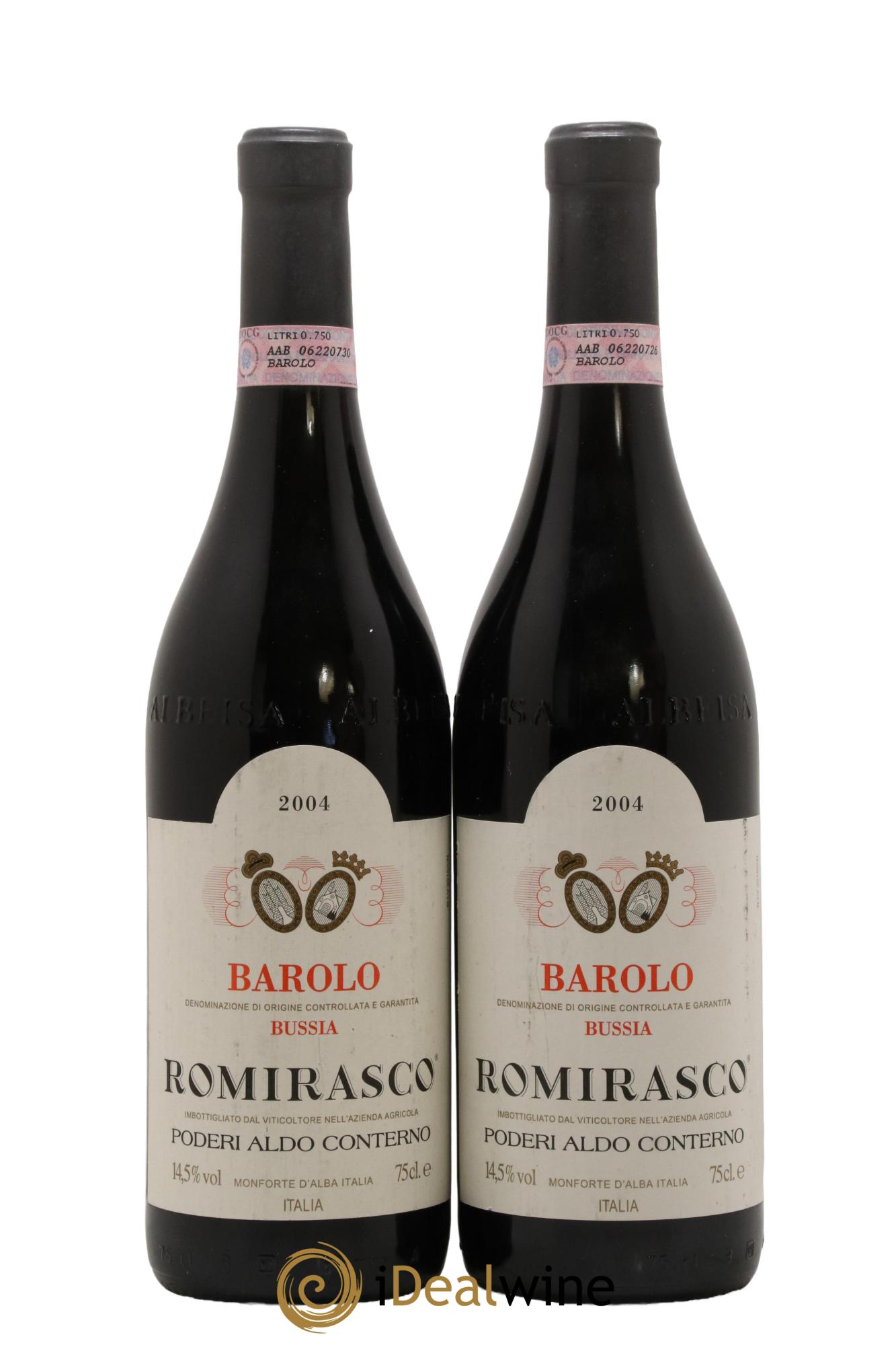 Barolo DOCG Bussia Romirasco Aldo Conterno 2004 - Lot de 2 bouteilles - 0