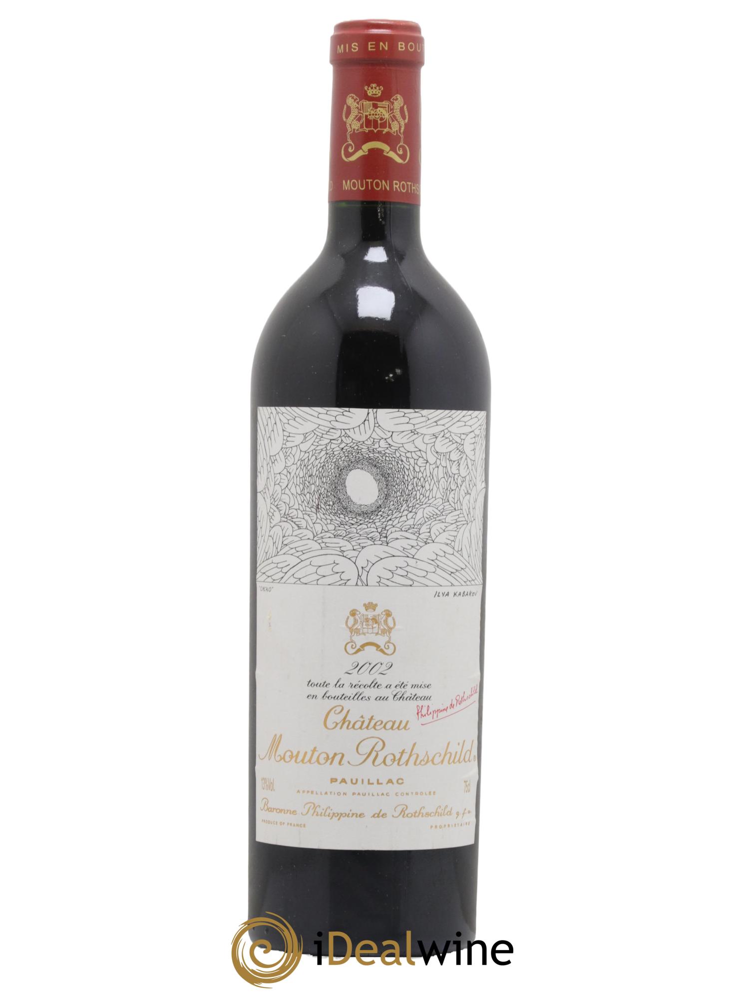 Château Mouton Rothschild 1er Grand Cru Classé 2002 - Lot de 1 bouteille - 0