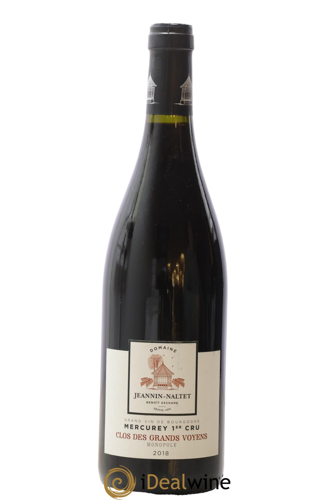 Mercurey 1er Cru Clos des Grands Voyens Monopole Domaine Jeannin-Naltet 2018 - Lot de 1 bouteille - 0