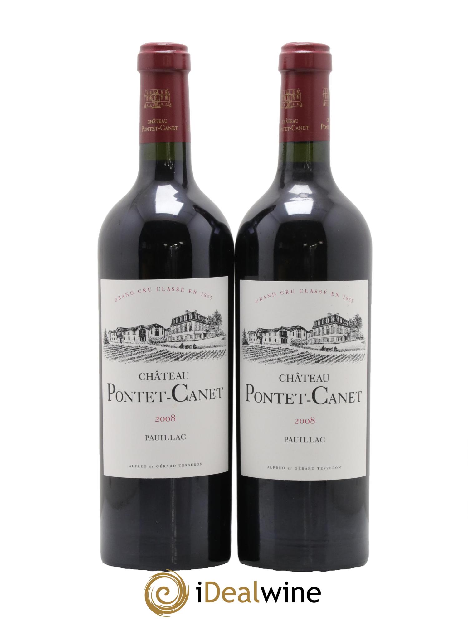Château Pontet Canet 5ème Grand Cru Classé 2008 - Lot de 2 bouteilles - 0