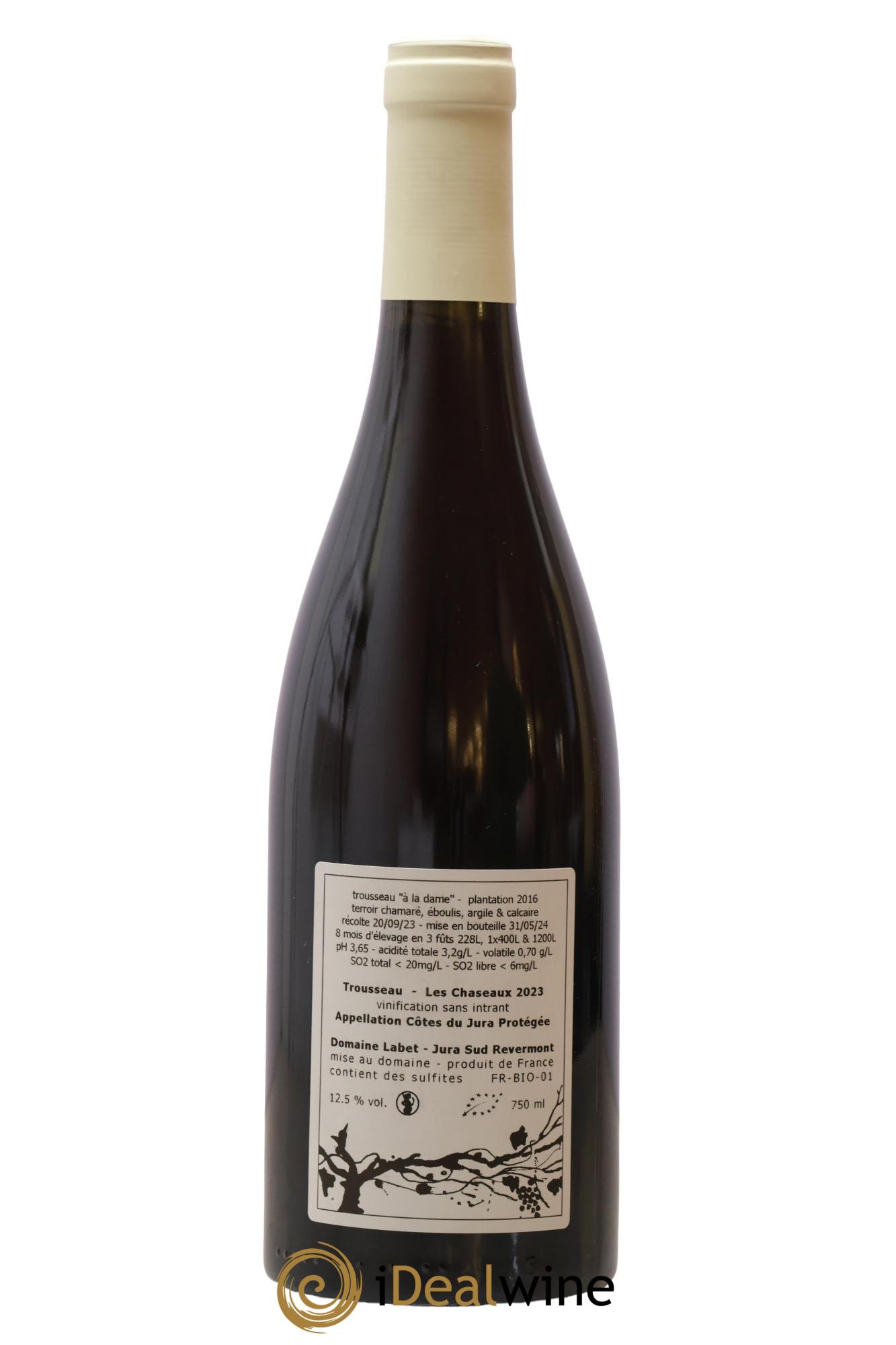 Côtes du Jura Trousseau Les Chaseaux Romain - Julien - Charline Labet 2023 - Lot de 1 bouteille - 1