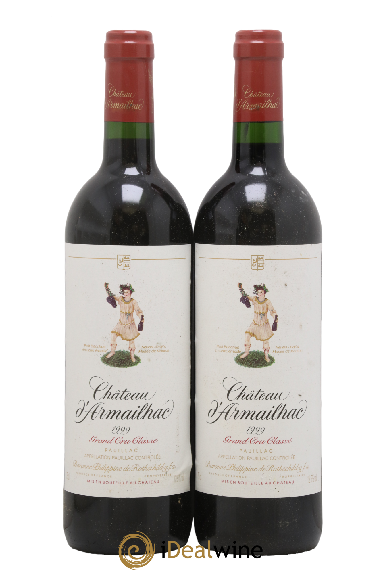 Château d' Armailhac - Mouton Baron(ne) Philippe 5ème Grand Cru Classé 1999 - Lot de 2 bouteilles - 0