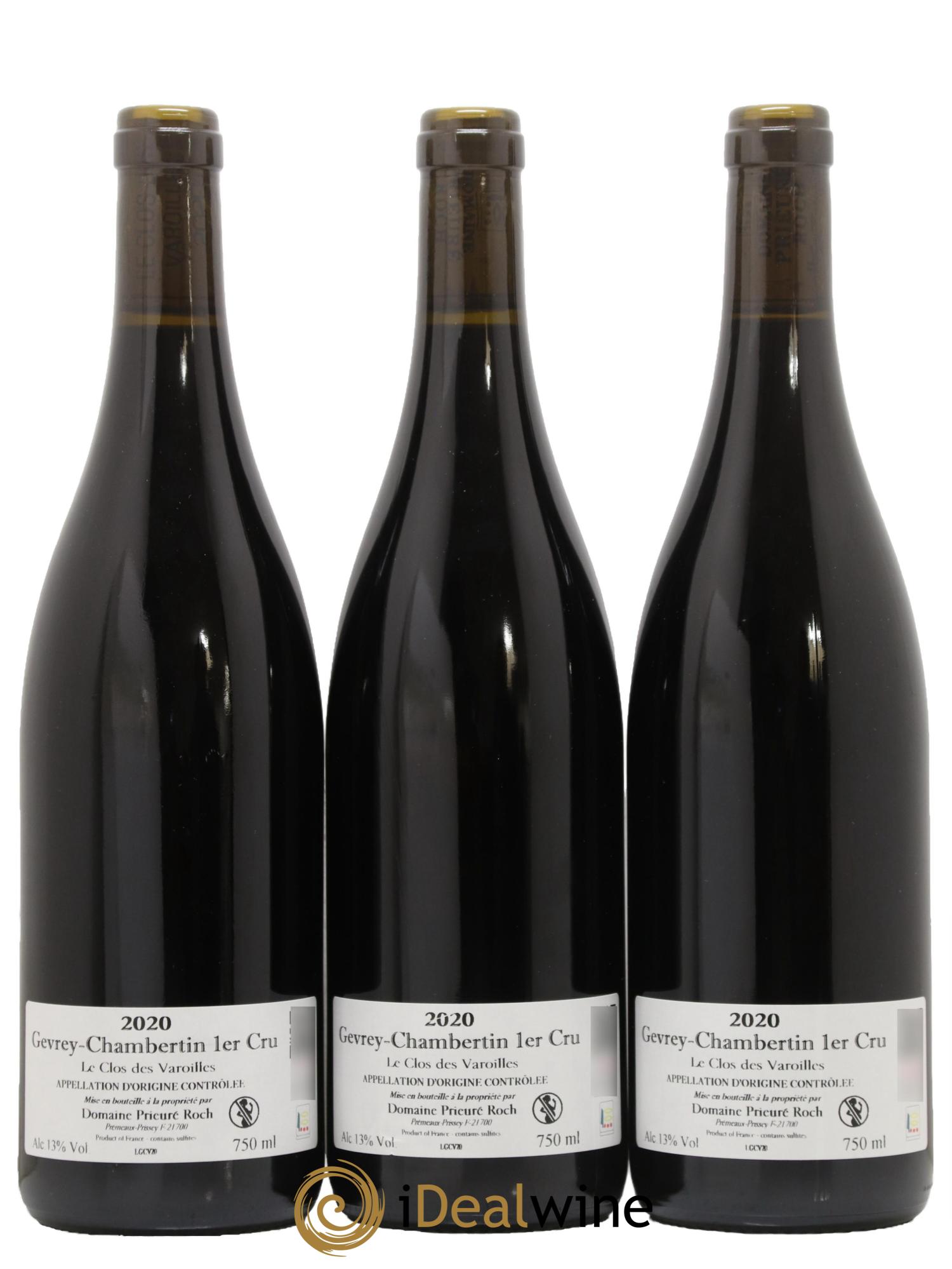 Gevrey-Chambertin 1er Cru Le Clos des Varoilles Monopole Prieuré Roch 2020 - Lotto di 3 bottiglie - 1