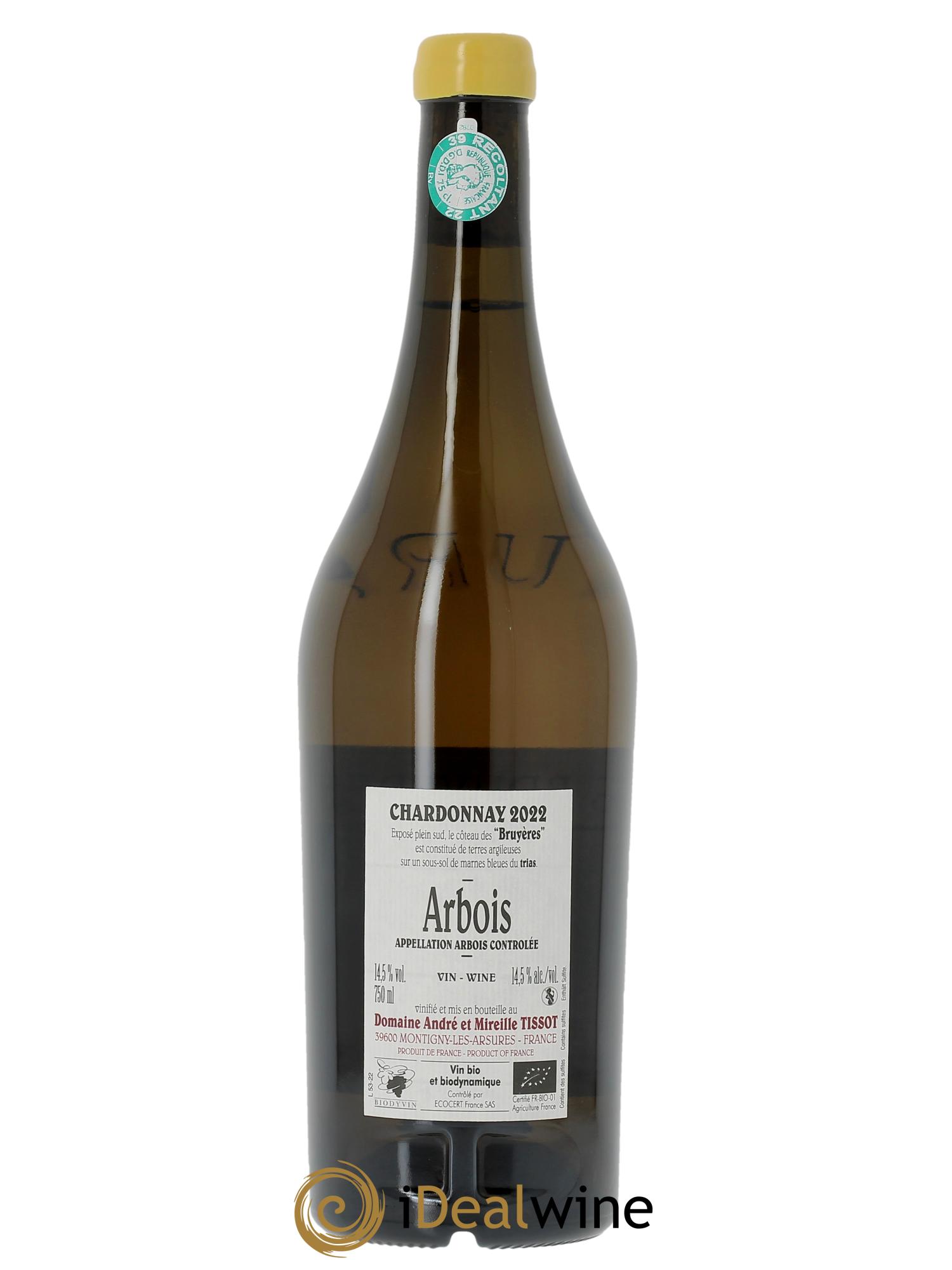 Arbois Chardonnay Les Bruyères Bénédicte et Stéphane Tissot  2022 - Lot de 1 bouteille - 1