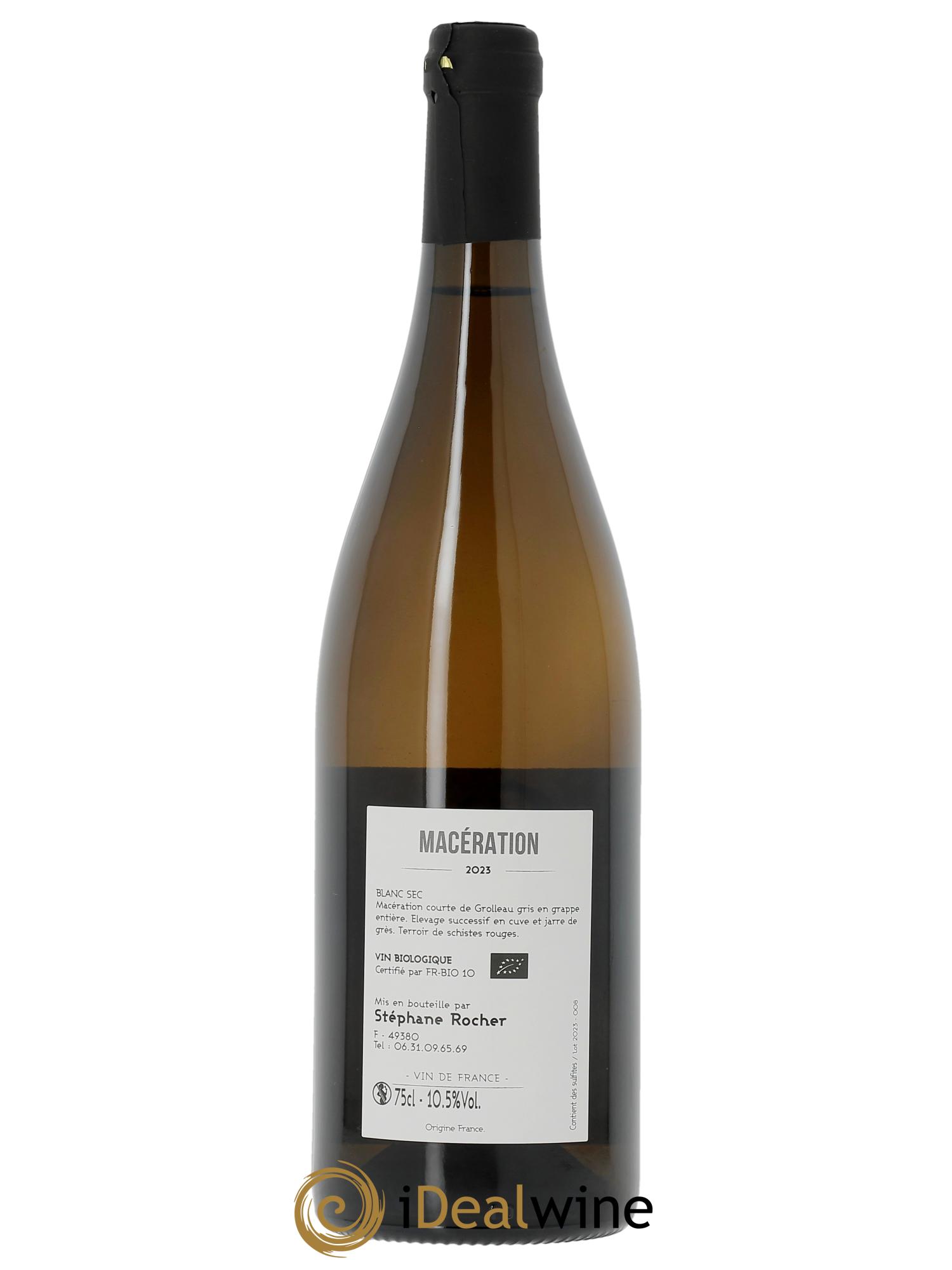 Vin de France Macération de Grolleau Gris La Ferme du Mont Benault - Stéphane Rocher  2023 - Lot de 1 bouteille - 1