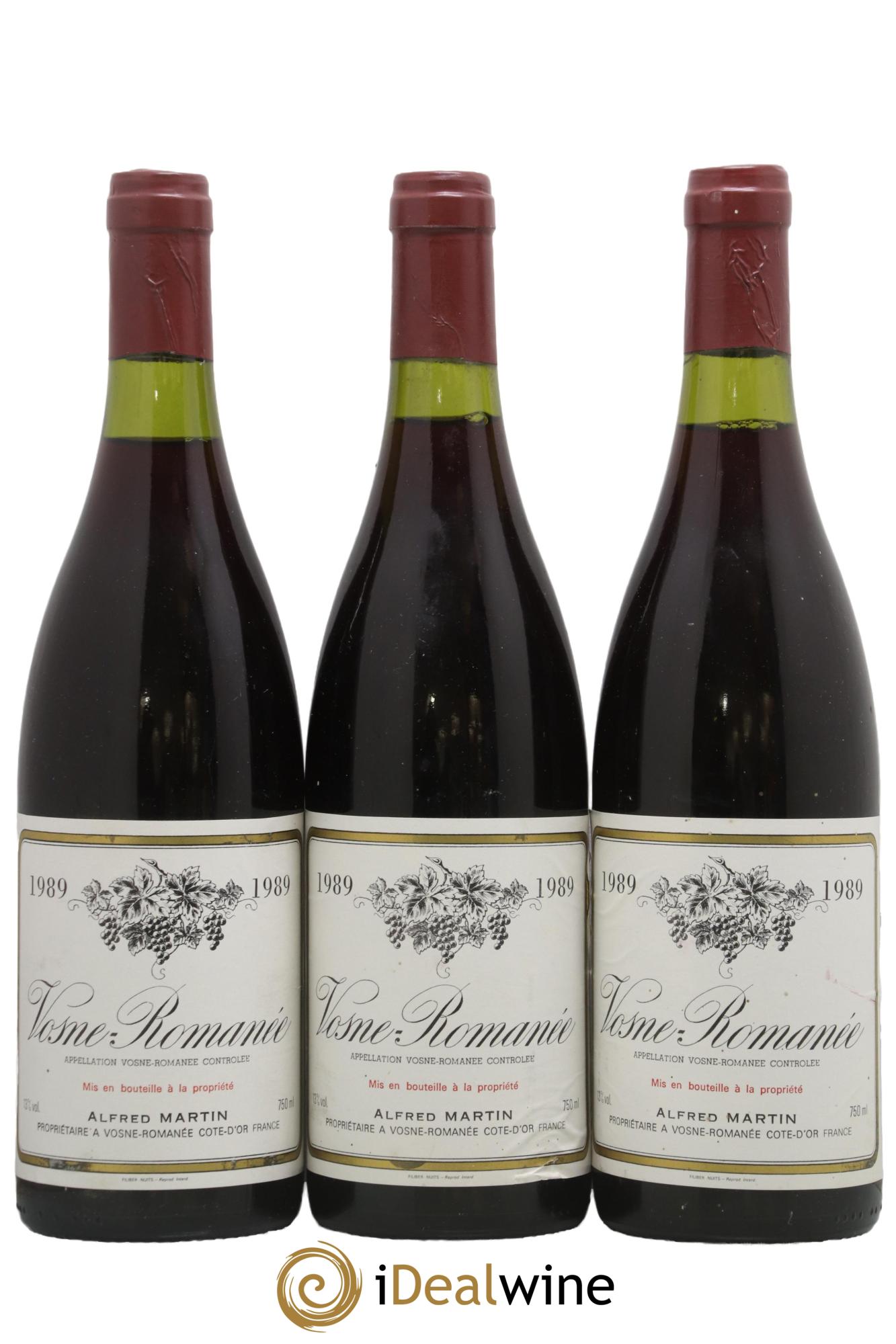 Vosne-Romanée Alfred Martin 1989 - Lot de 3 bouteilles - 0