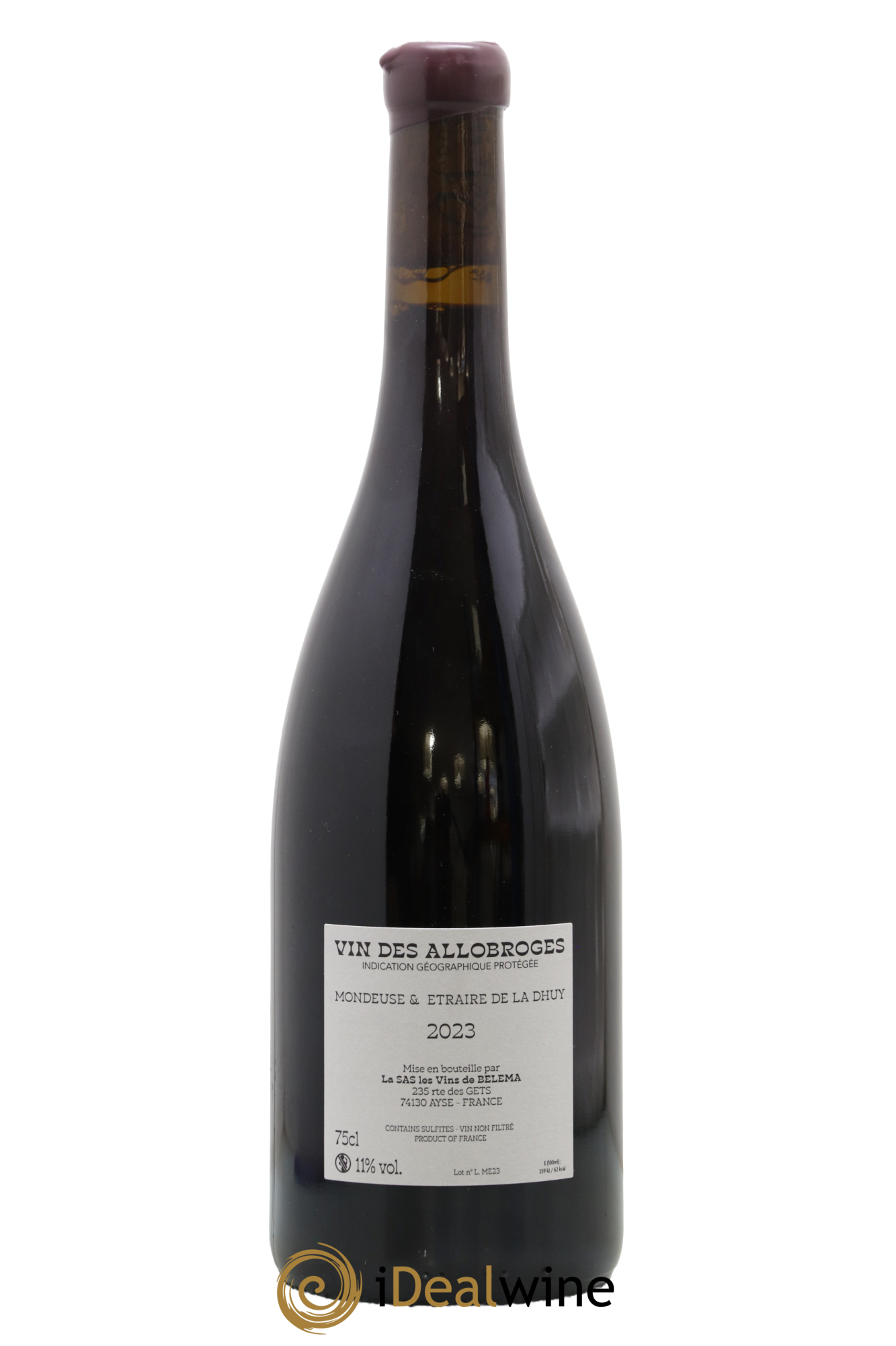 Vin des Allobroges Etraire Mondeuse Sans Pareil Domaine Belema 2023 - Lot de 1 bouteille - 1
